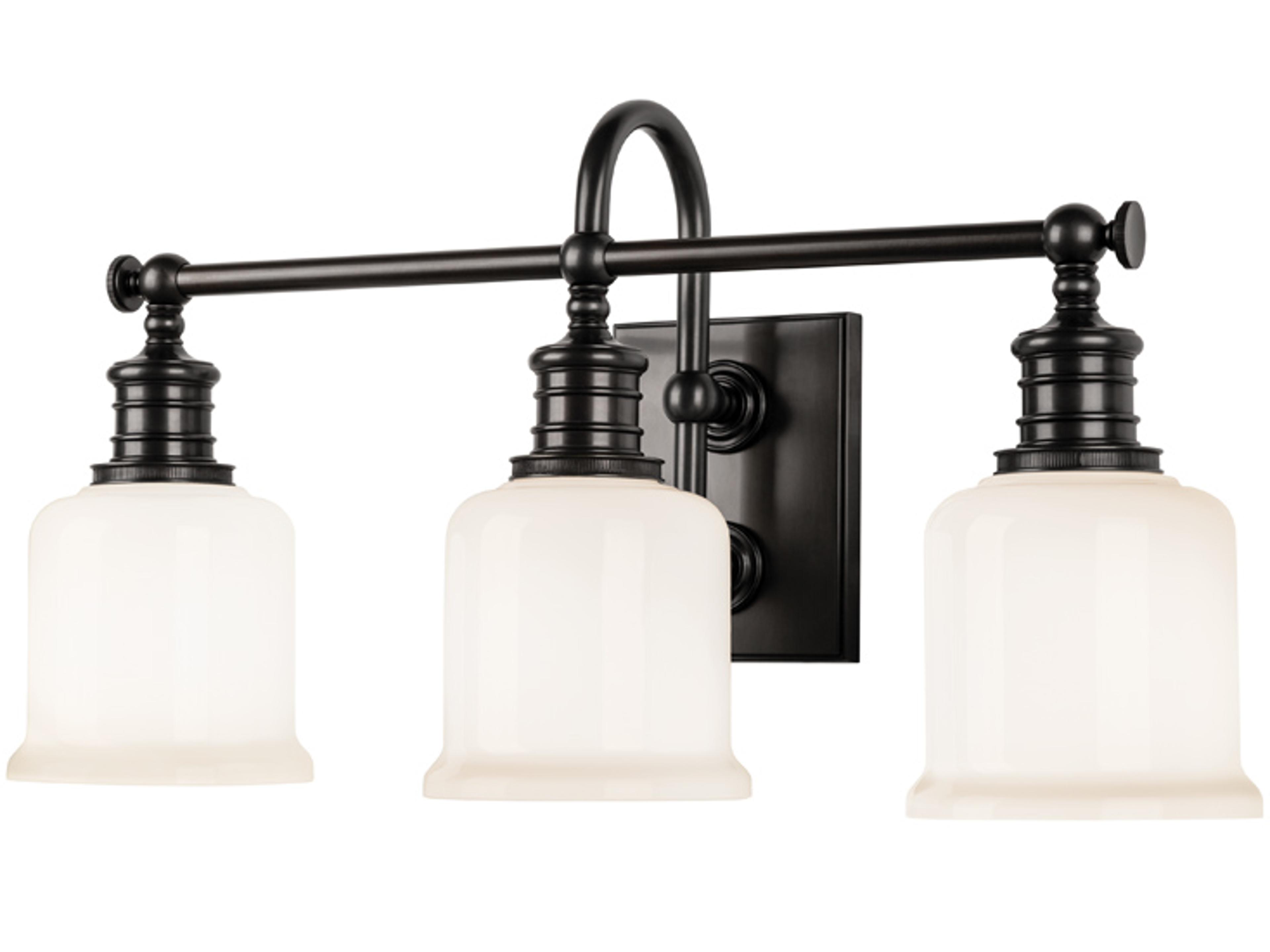 Keswick 3-Light Old Bronze Off White Glass Vanity Light