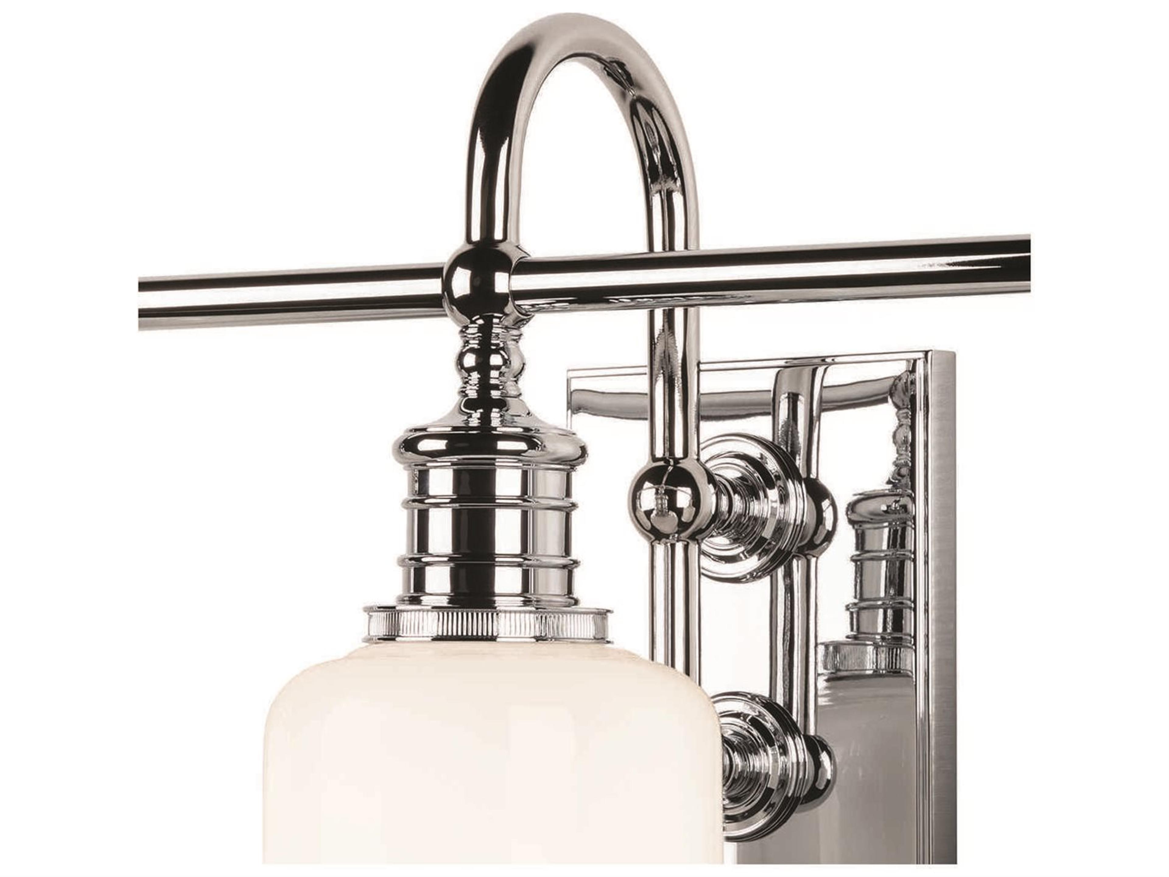 Hudson Valley Keswick 3-Light Polished Chrome Off White Glass Vanity Light