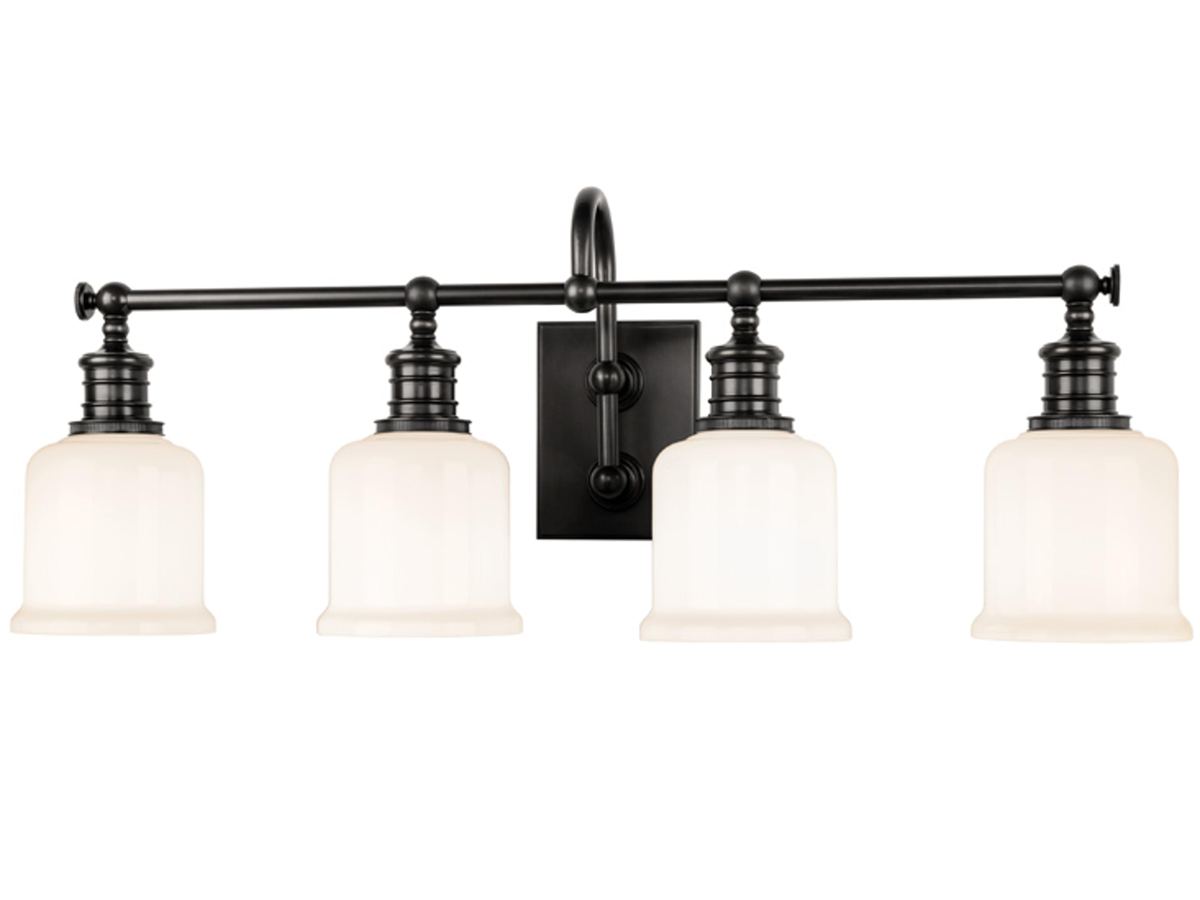 Keswick 4-Light Old Bronze Off White Glass Vanity Light