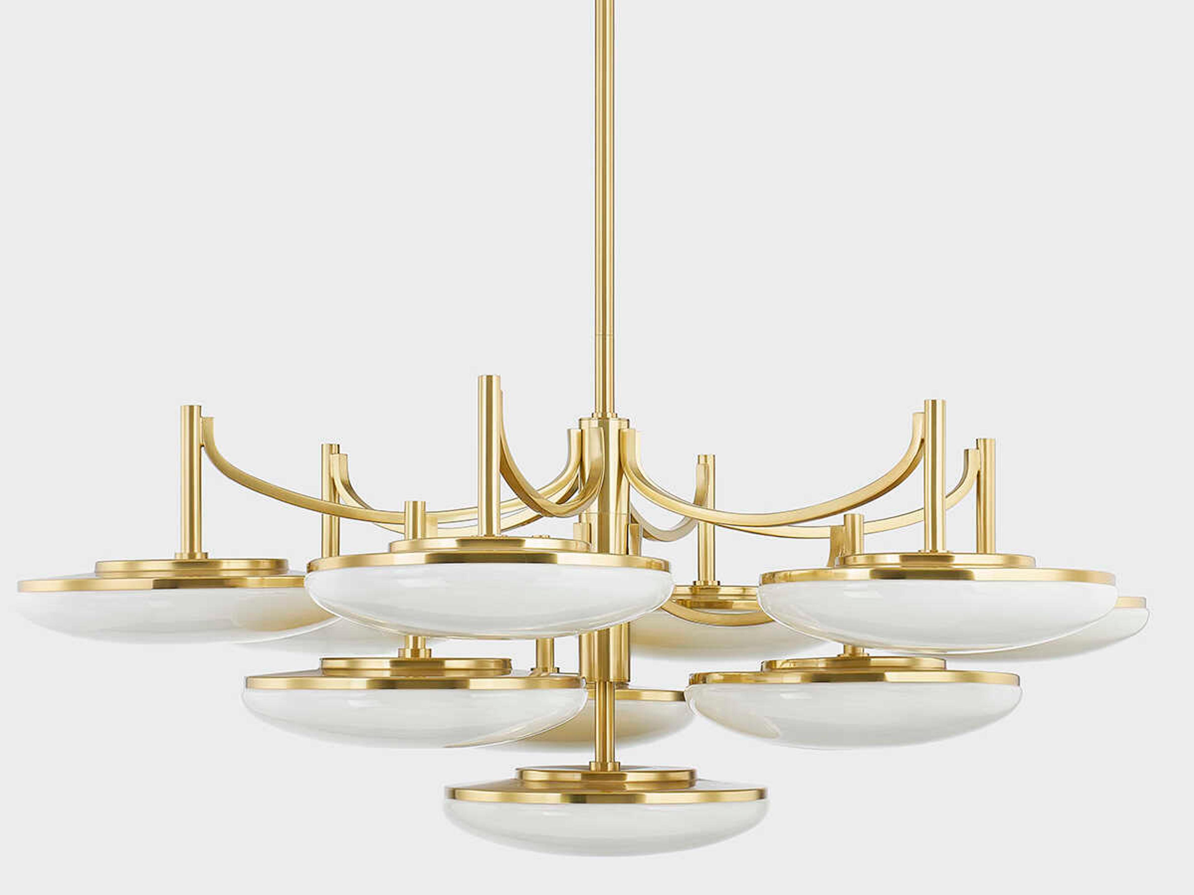 Hudson Valley Bregman 10-Light Aged Brass Glass LED Chandelier