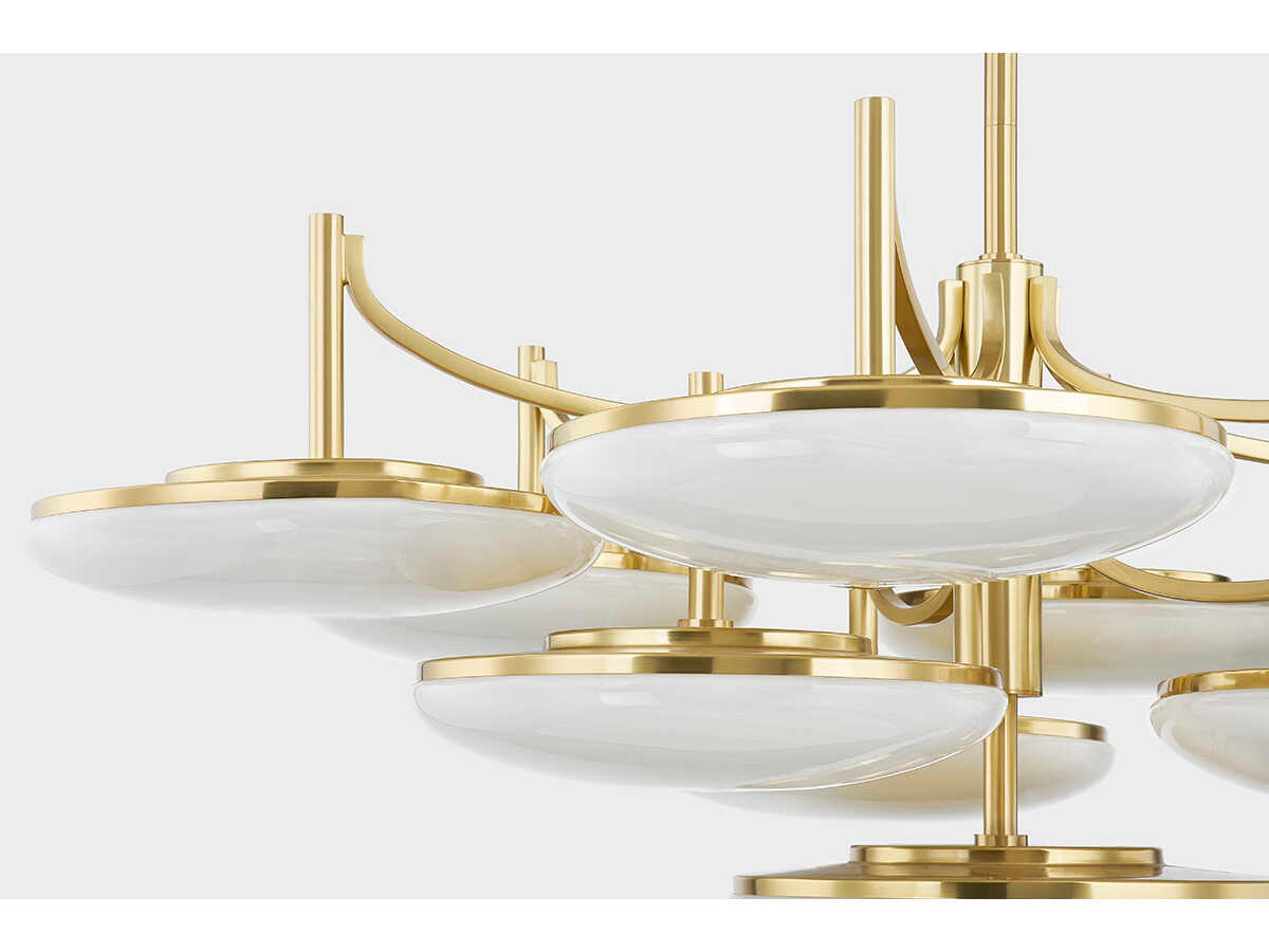 Hudson Valley Bregman 10-Light Aged Brass Glass LED Chandelier