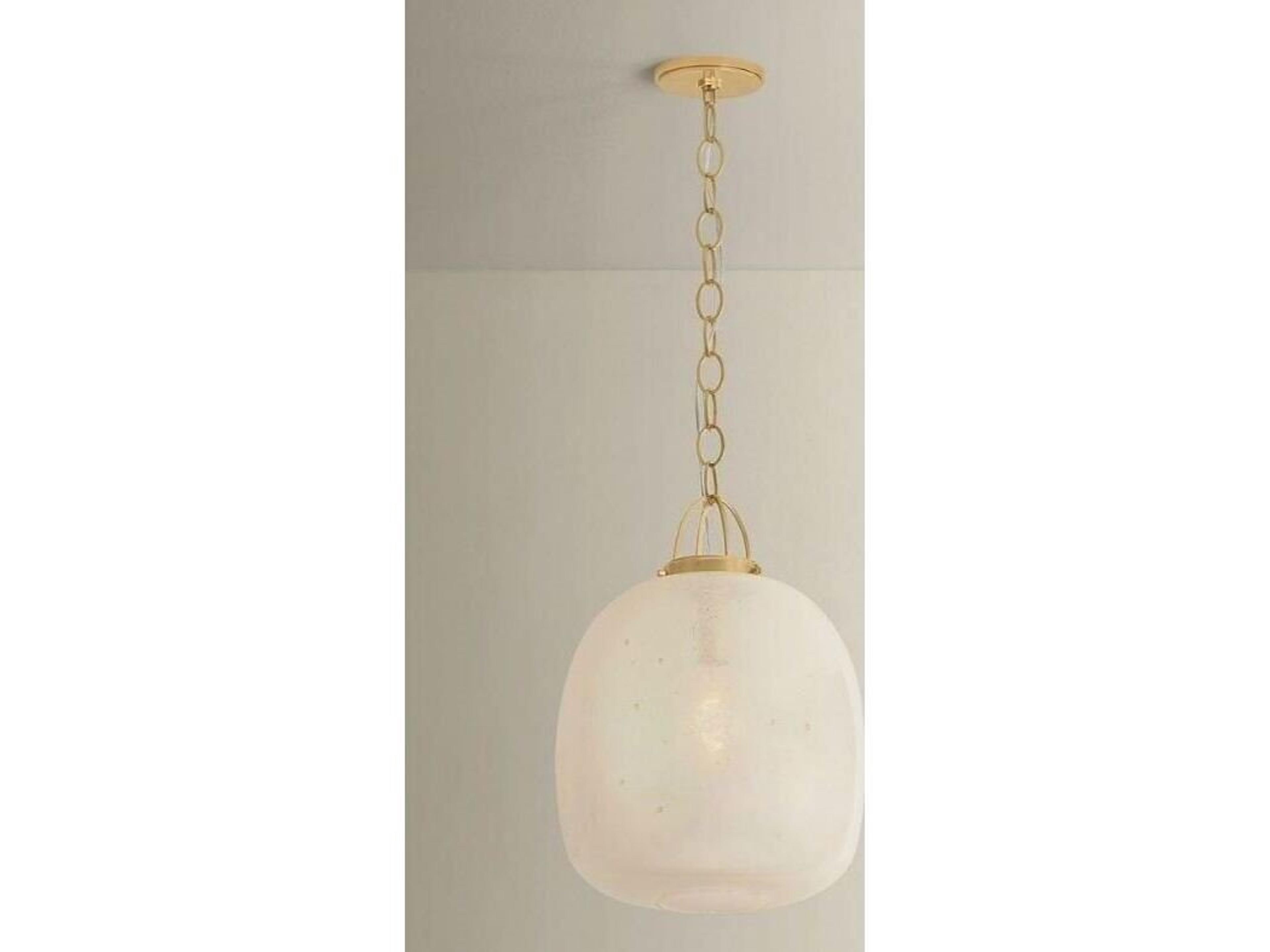 Hudson Valley Enosburg 1-Light Aged Brass Round Pendant