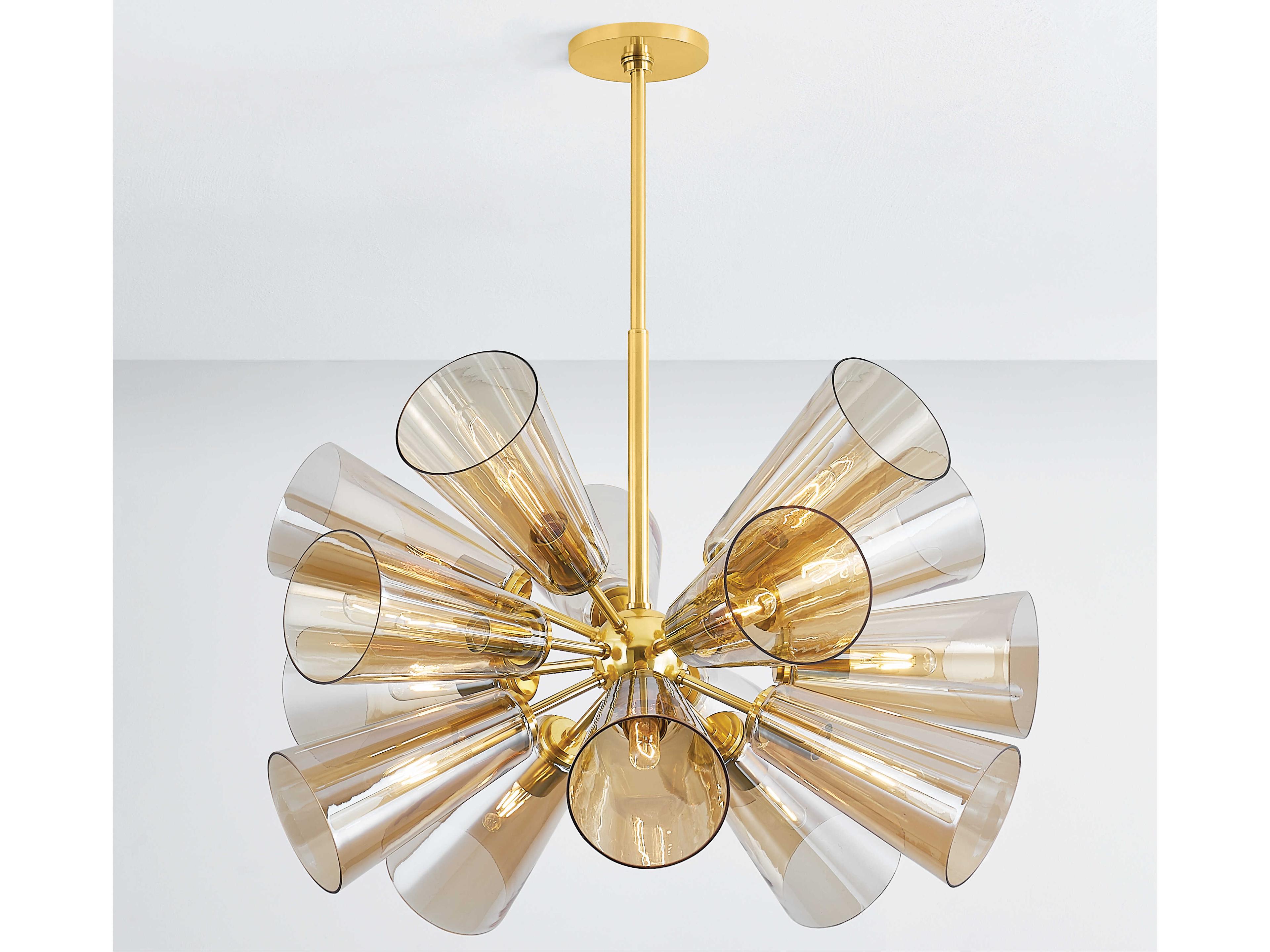 Hudson Valley Hartwood 15-Light Aged Brass Sputnik Pendant