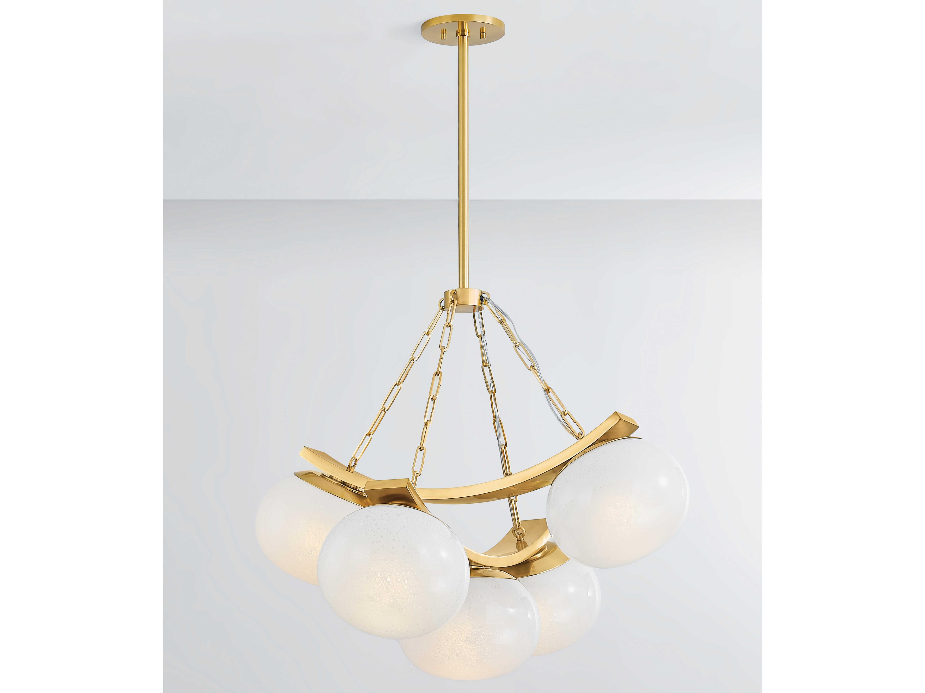 Hudson Valley Duxbury 5-Light Aged Brass Globe Chandelier
