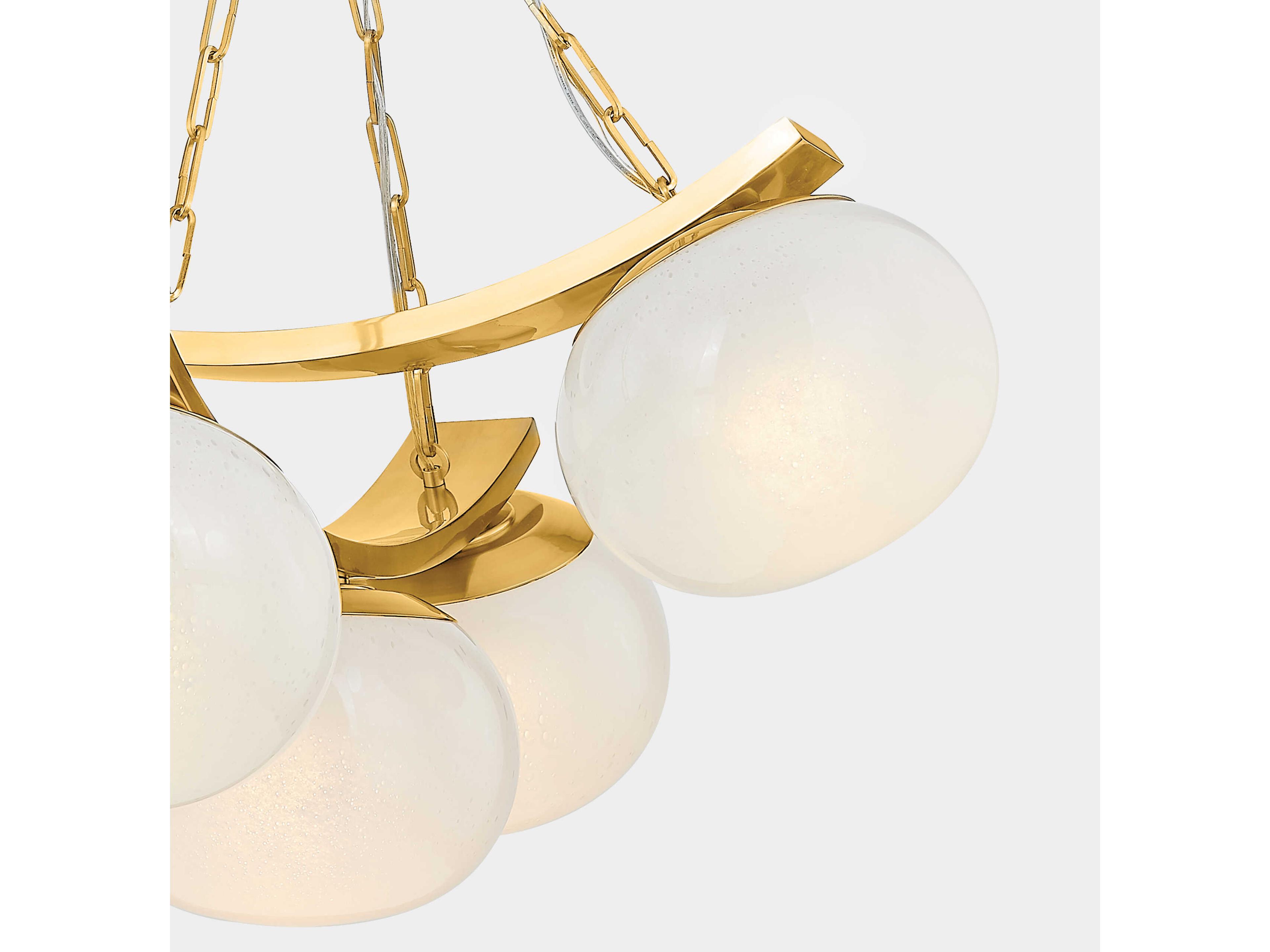 Hudson Valley Duxbury 5-Light Aged Brass Globe Chandelier