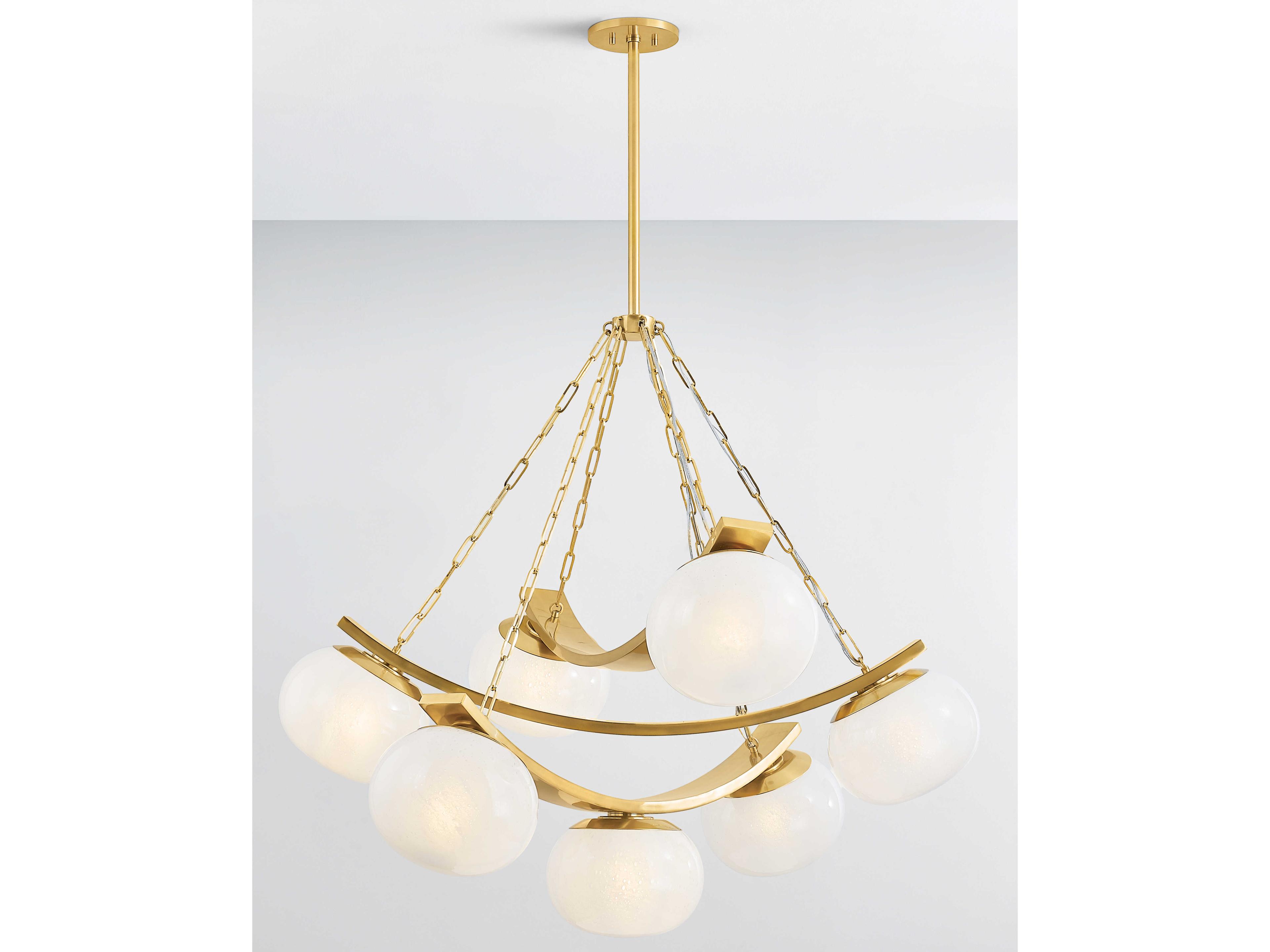Hudson Valley Duxbury 7-Light Aged Brass Globe Chandelier