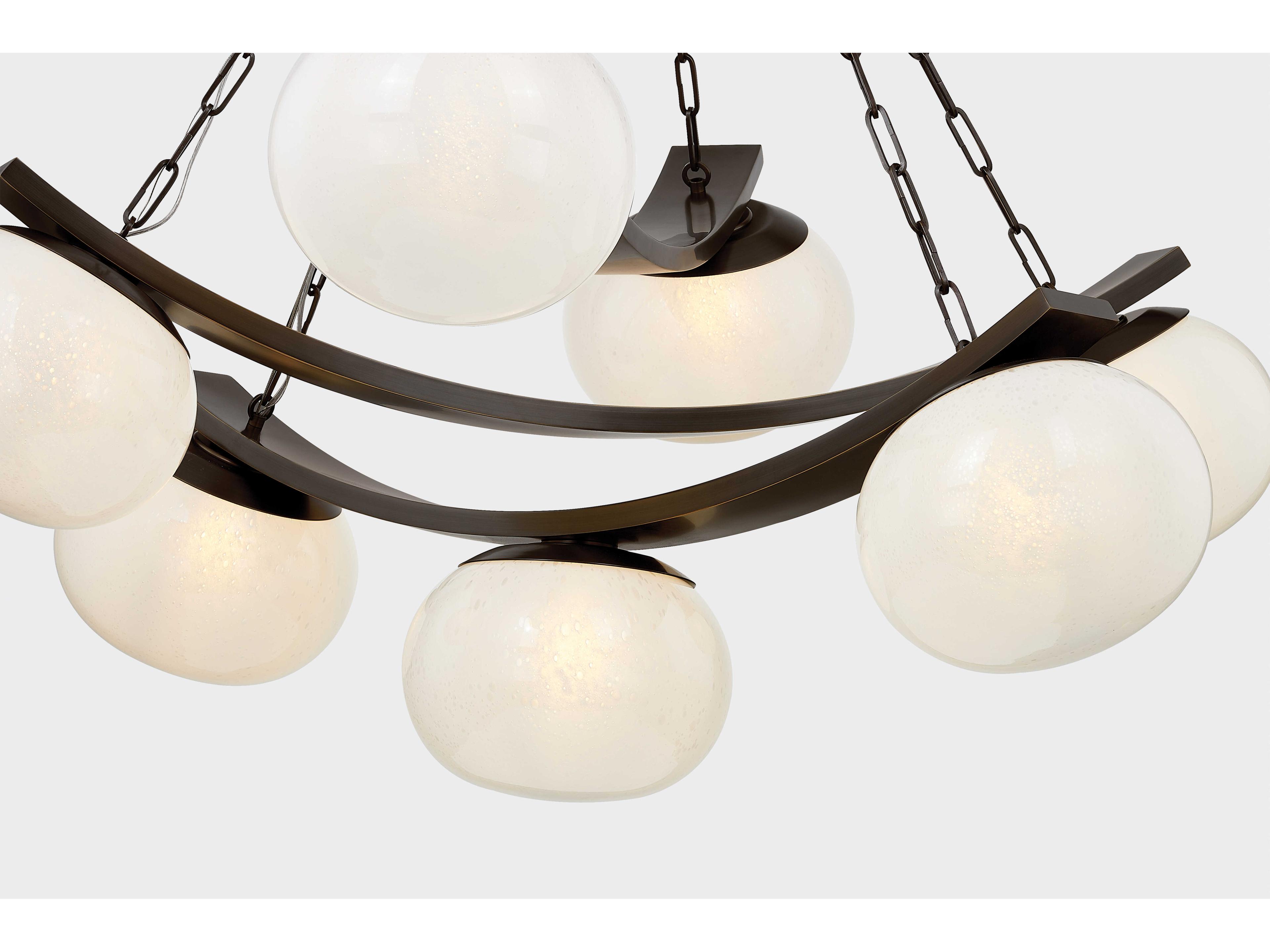 Hudson Valley Duxbury 7-Light Distressed Bronze Black Globe Chandelier