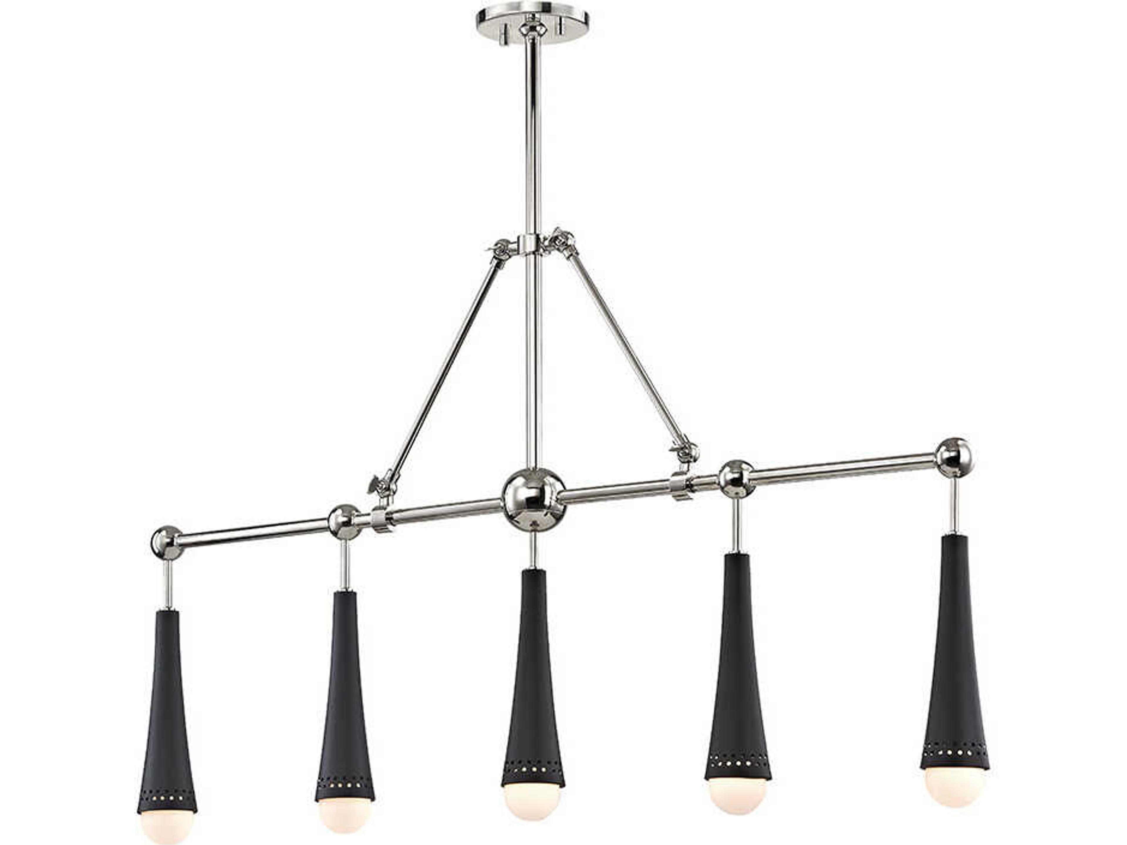 Tupelo 5-Light Polished Nickel LED Linear Island Pendant