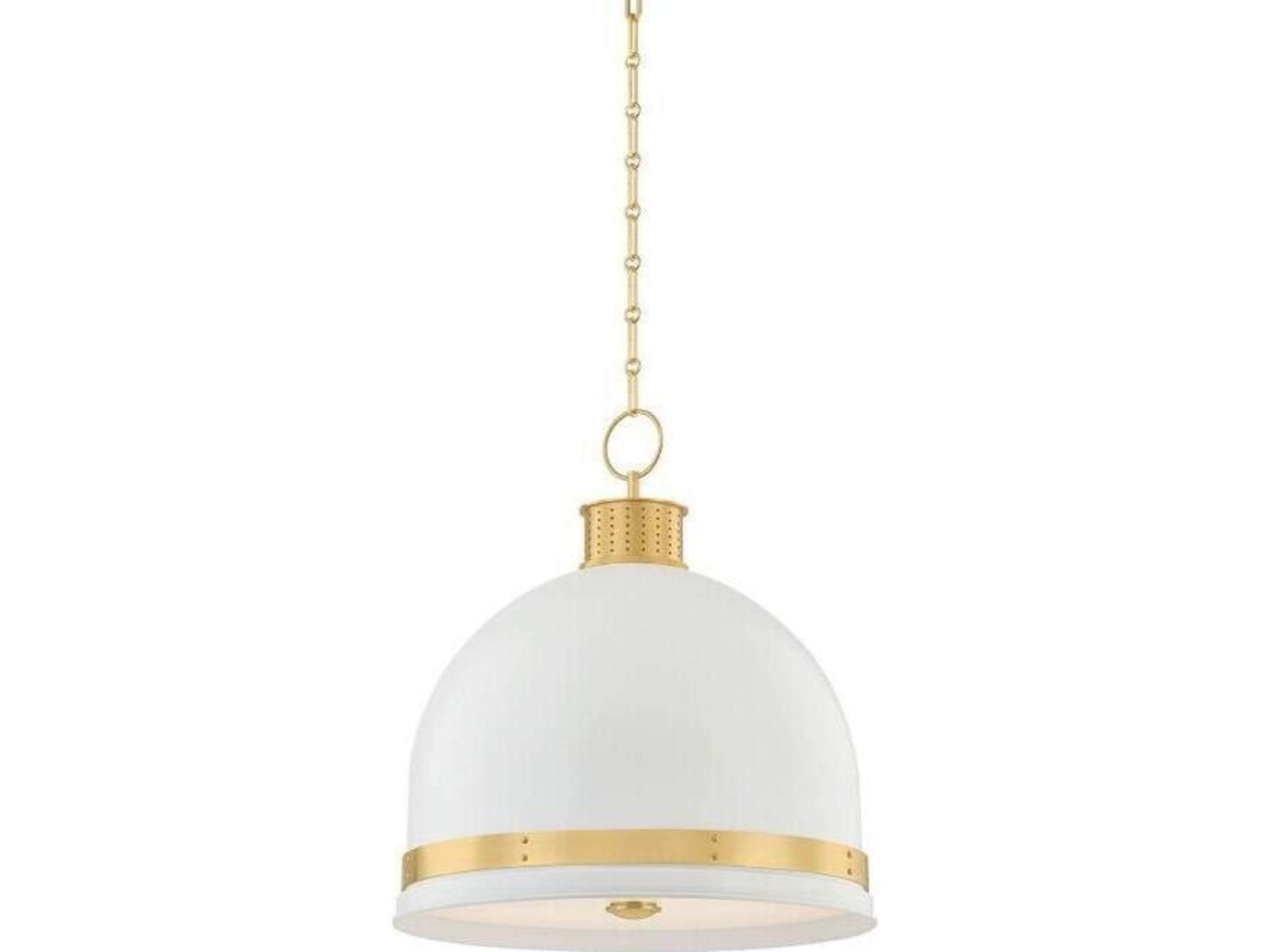 Briscoe 3-Light Aged Brass Soft White Dome Pendant