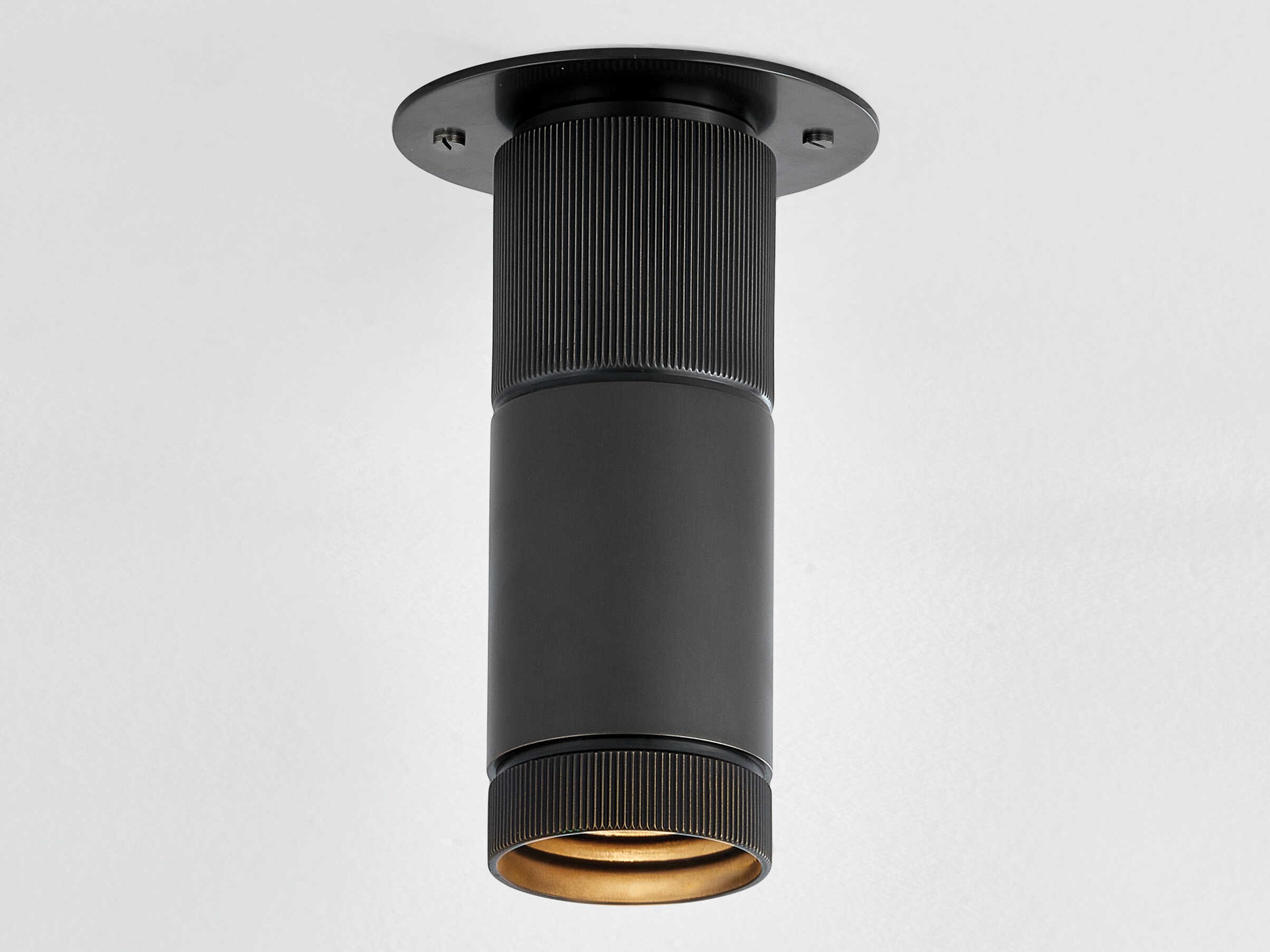 Hudson Valley Dighton 1-Light Distressed Bronze Black Cylinder Flush Mount