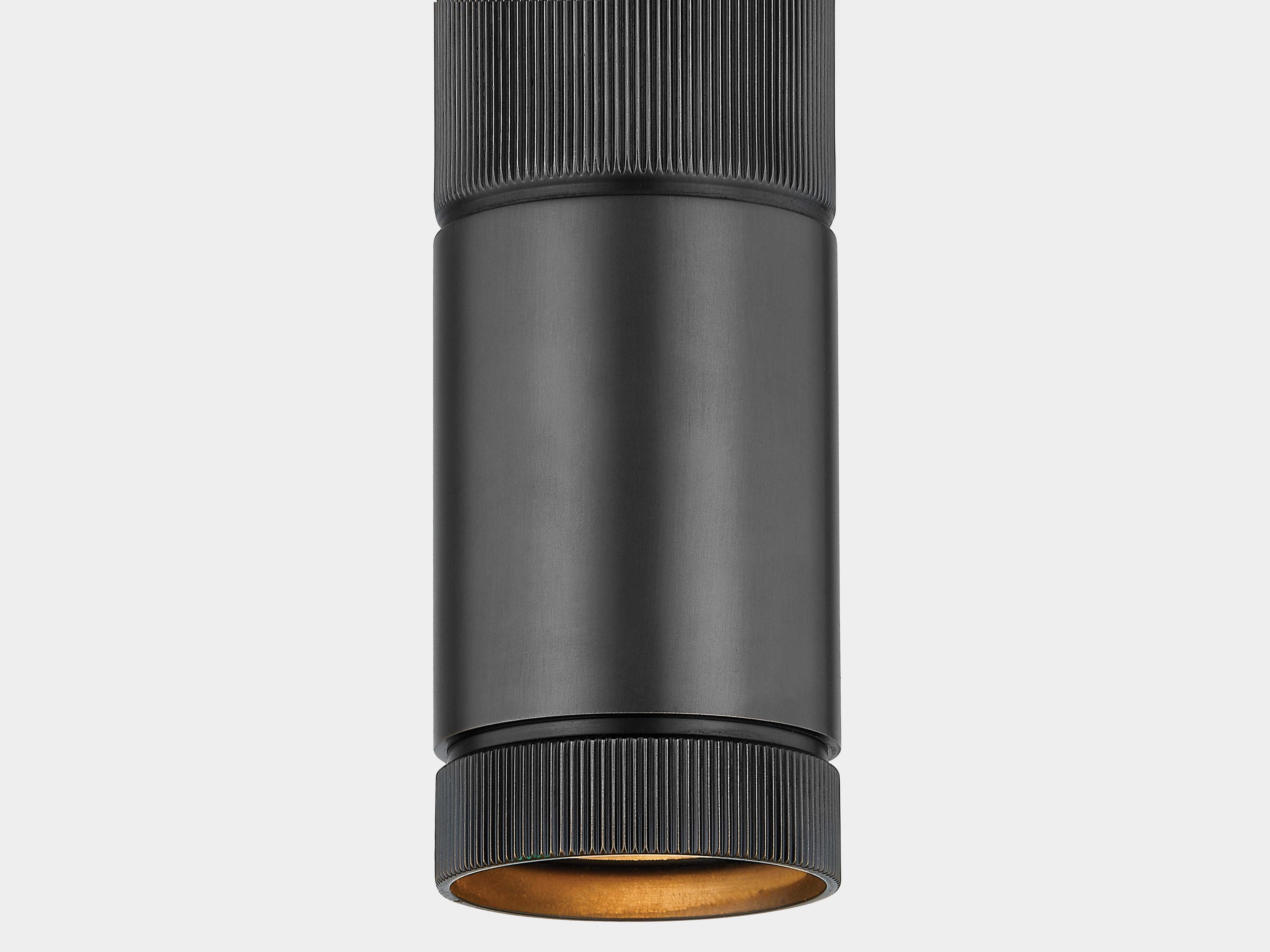 Hudson Valley Dighton 1-Light Distressed Bronze Black Cylinder Flush Mount