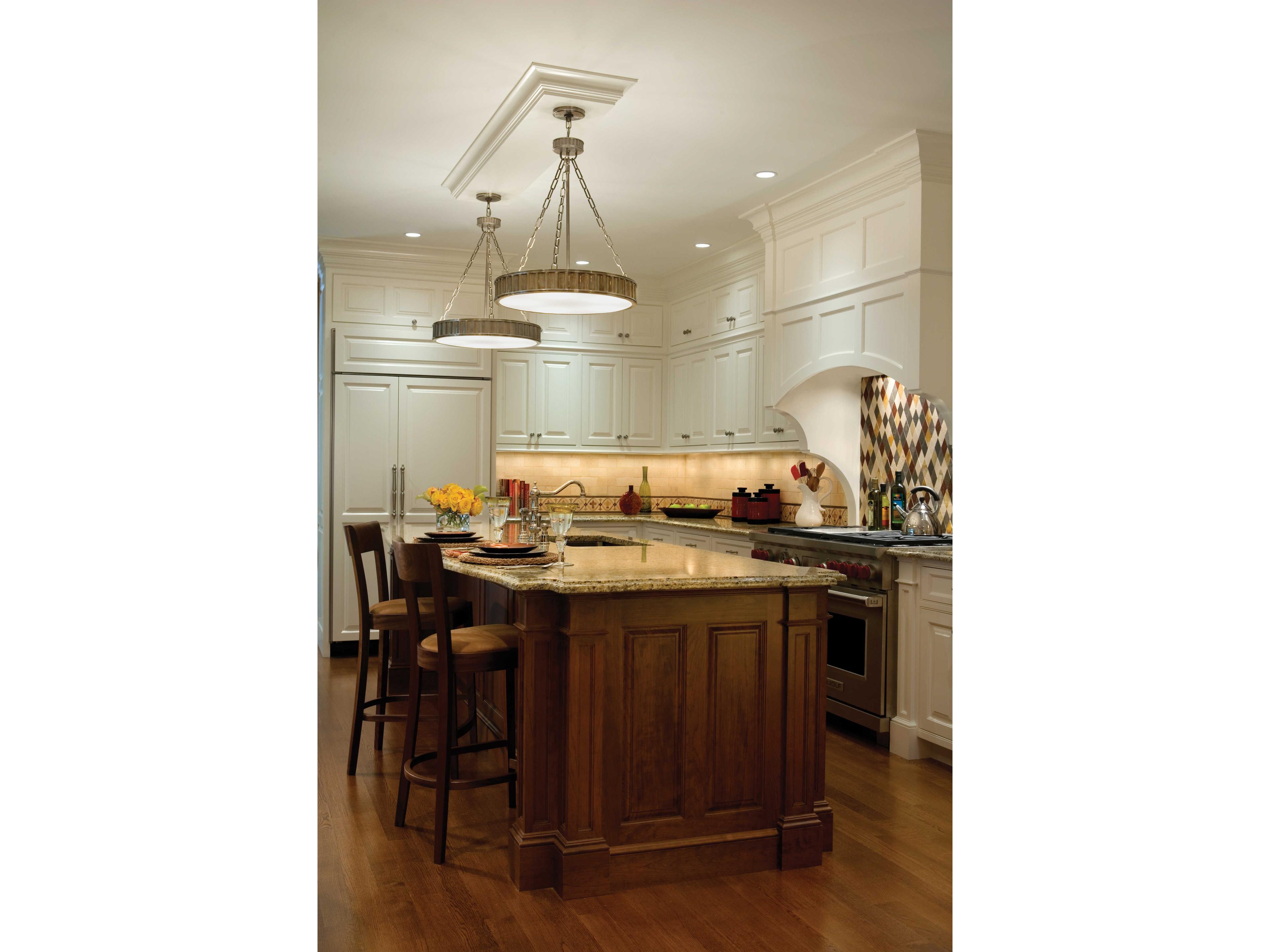 Hudson Valley Gaines 3-Light Aged Brass White Glass Drum Flush Mount