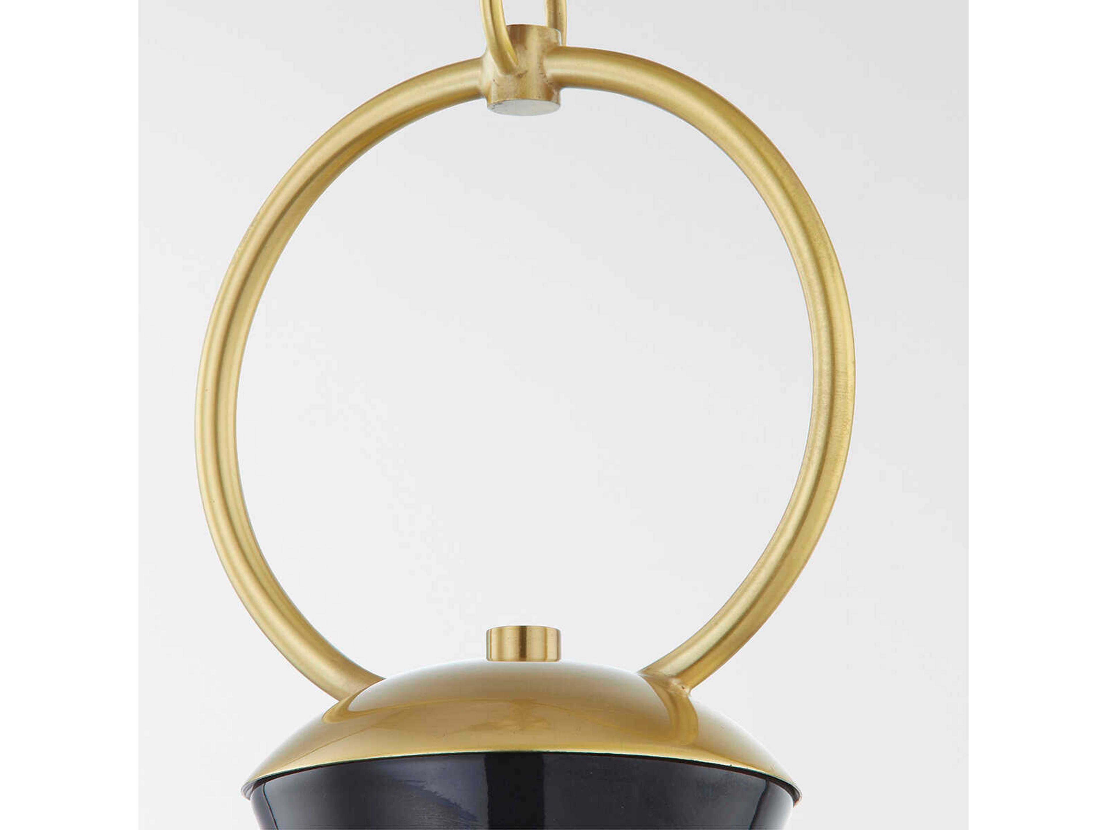 Hudson Valley Borden 1-Light Aged Brass Black Mini Pendant