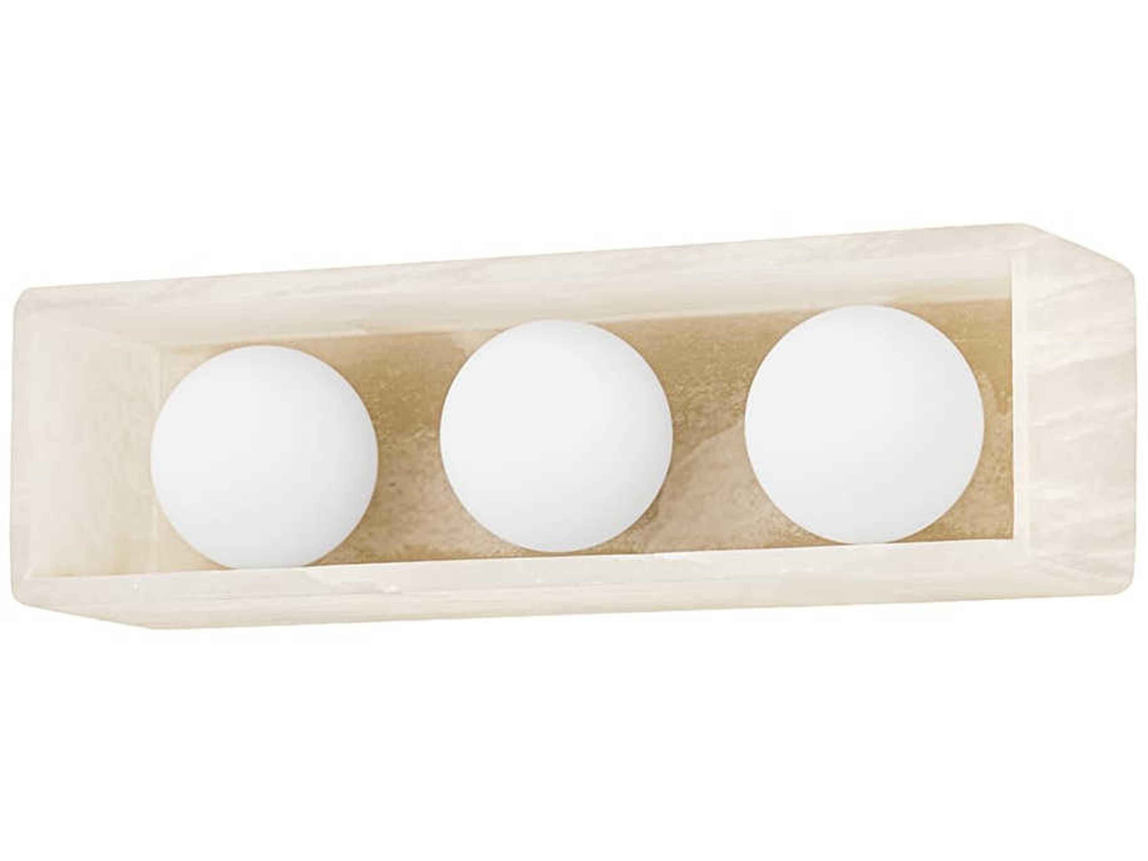 Budnick 3-Light Aged Brass Glass LED Vanity Light