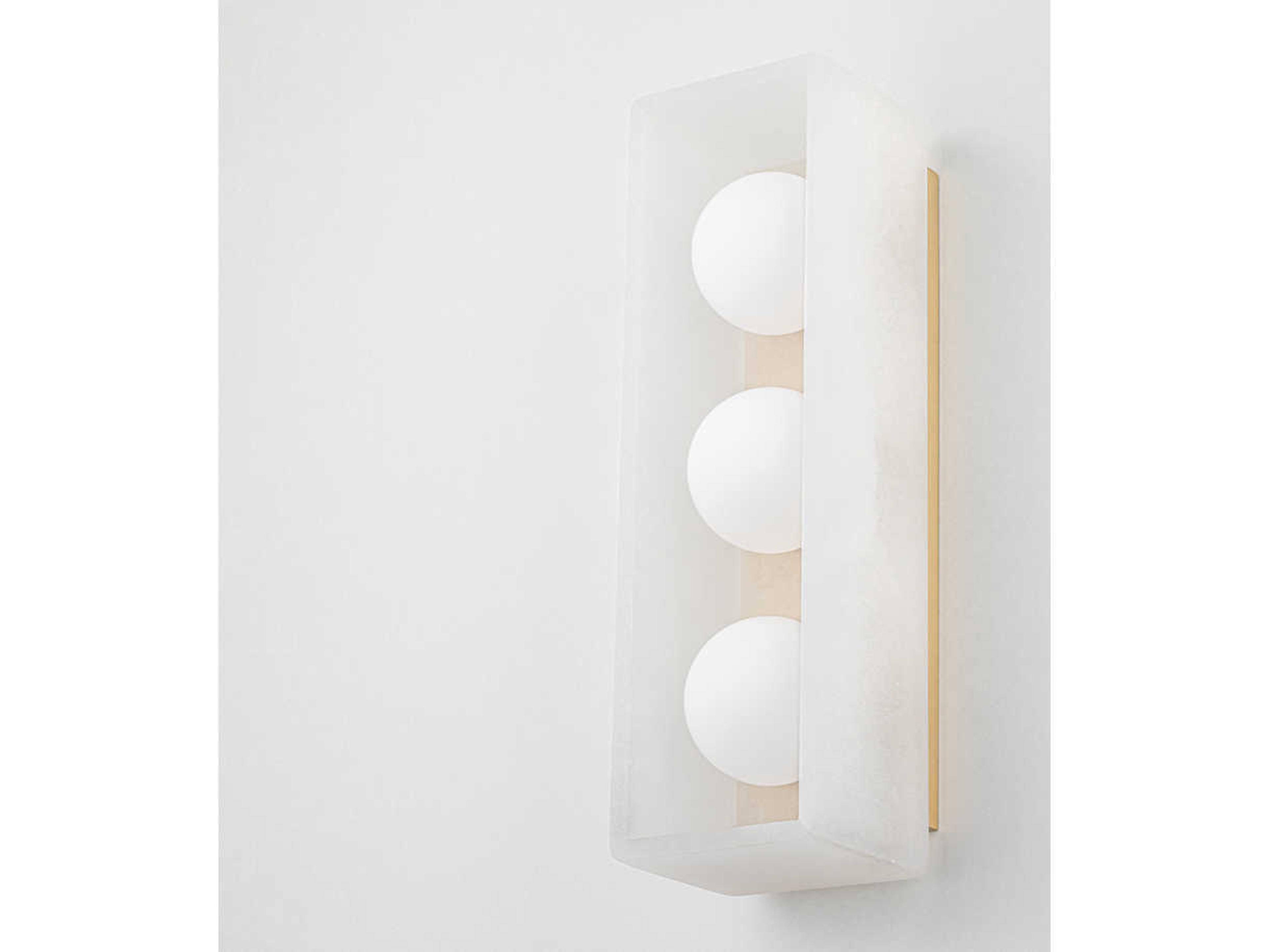 Hudson Valley Budnick 3-Light Aged Brass Glass LED Vanity Light