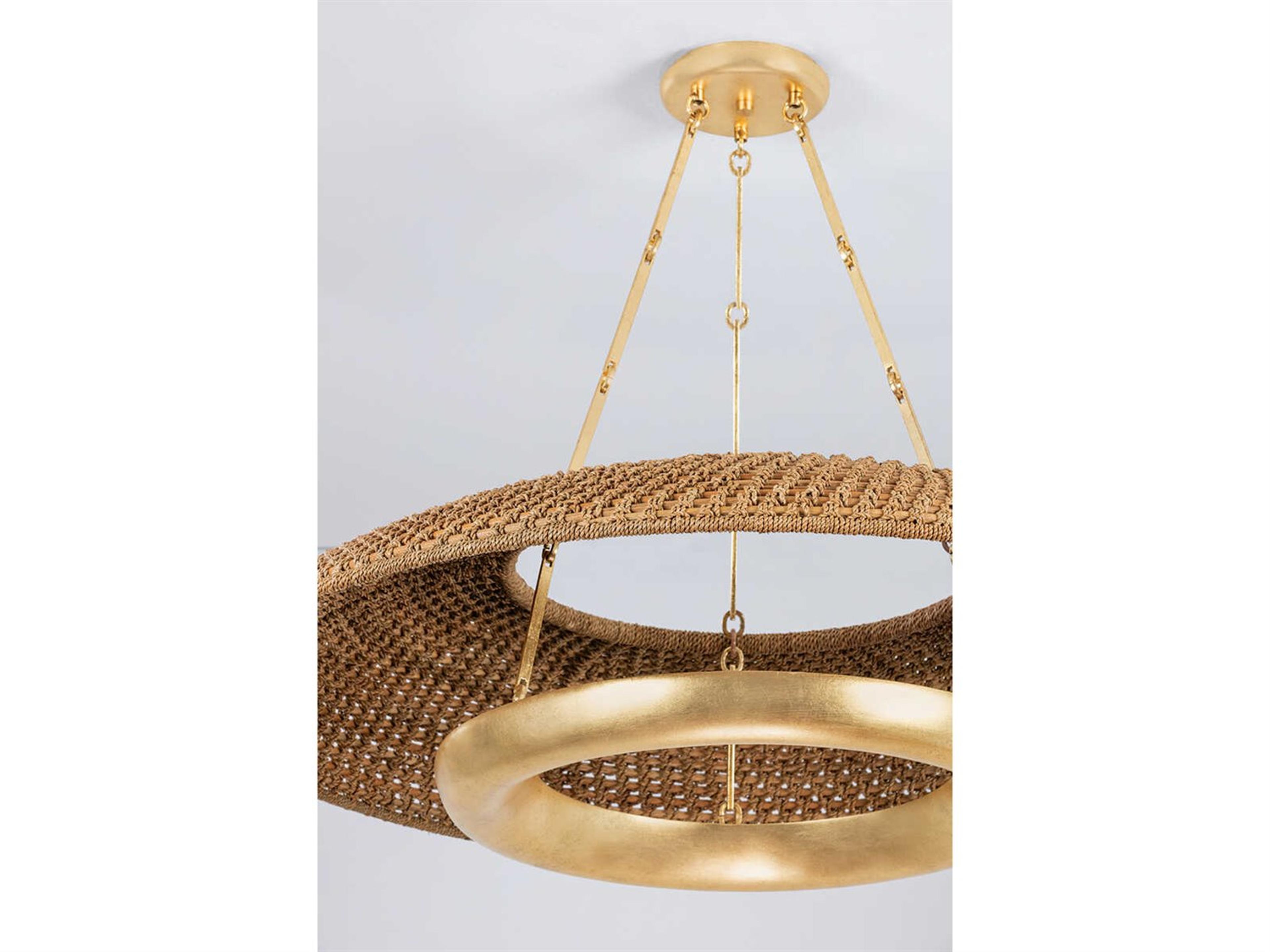 Hudson Valley Oaklyn 6-Light Vintage Gold Leaf Dome Round Pendant