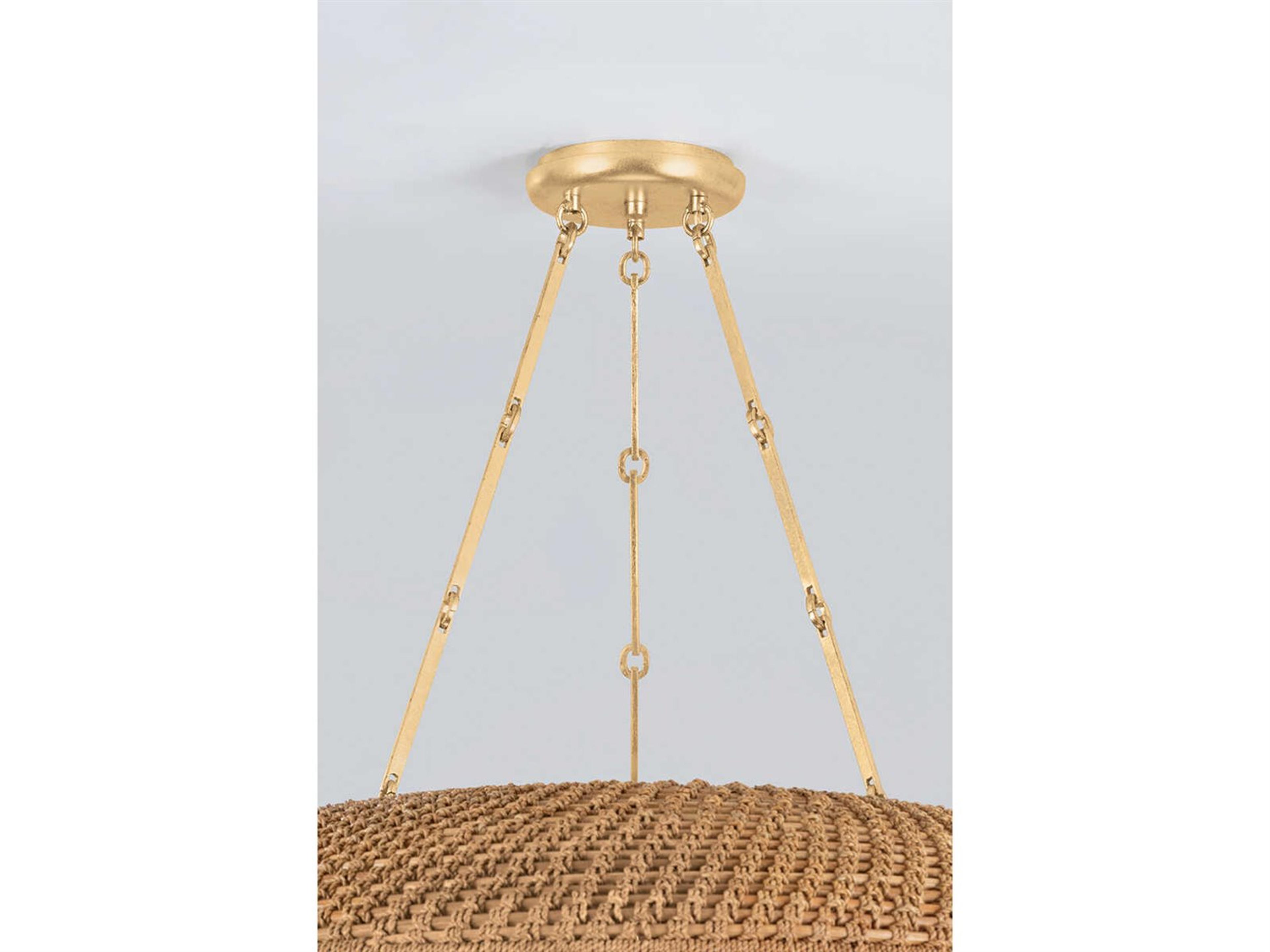 Hudson Valley Oaklyn 6-Light Vintage Gold Leaf Dome Round Pendant