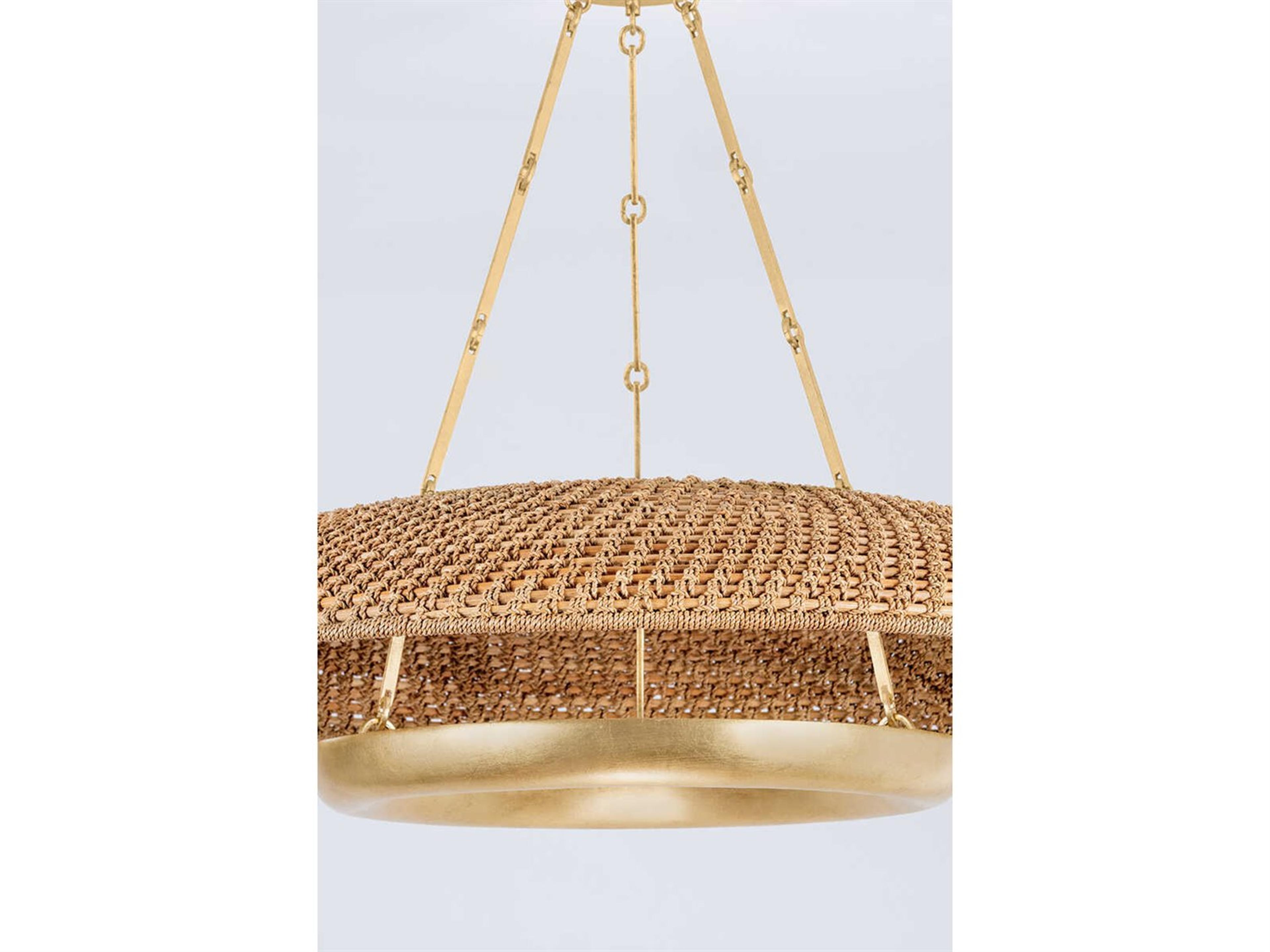 Hudson Valley Oaklyn 6-Light Vintage Gold Leaf Dome Round Pendant