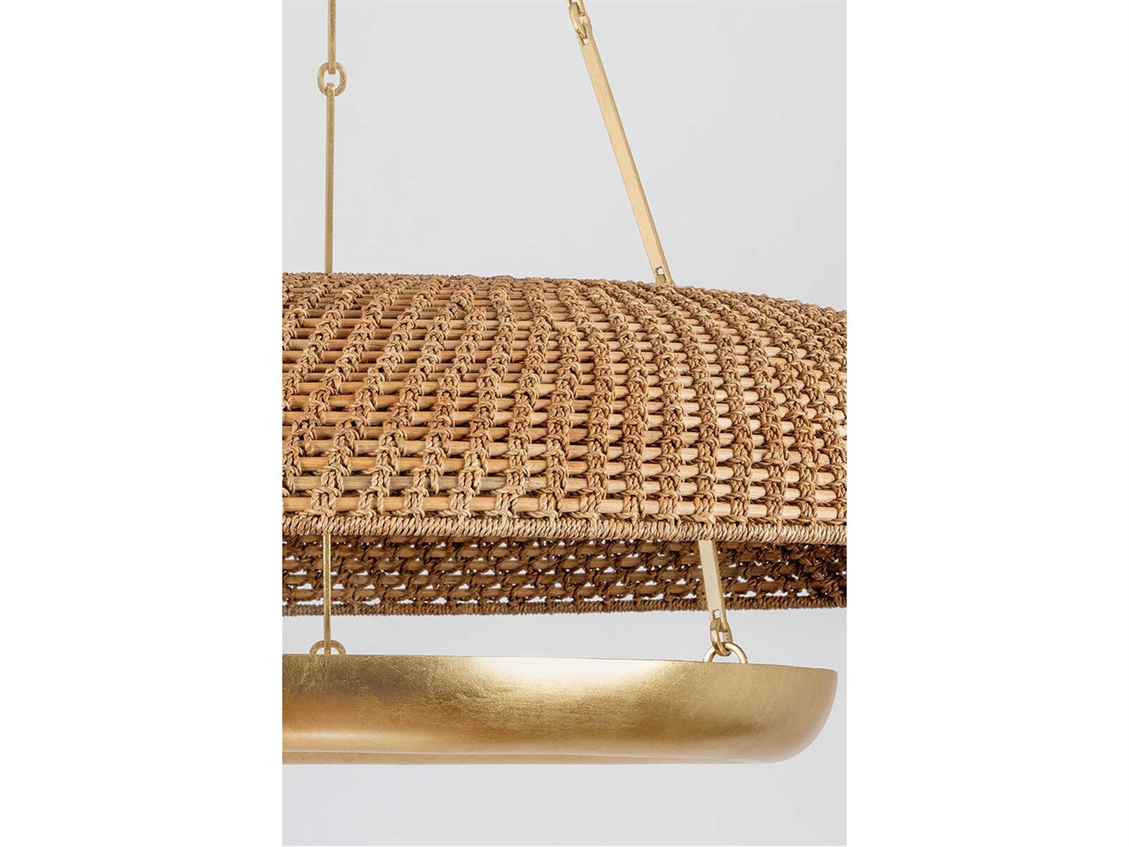 Hudson Valley Oaklyn 6-Light Vintage Gold Leaf Dome Round Pendant