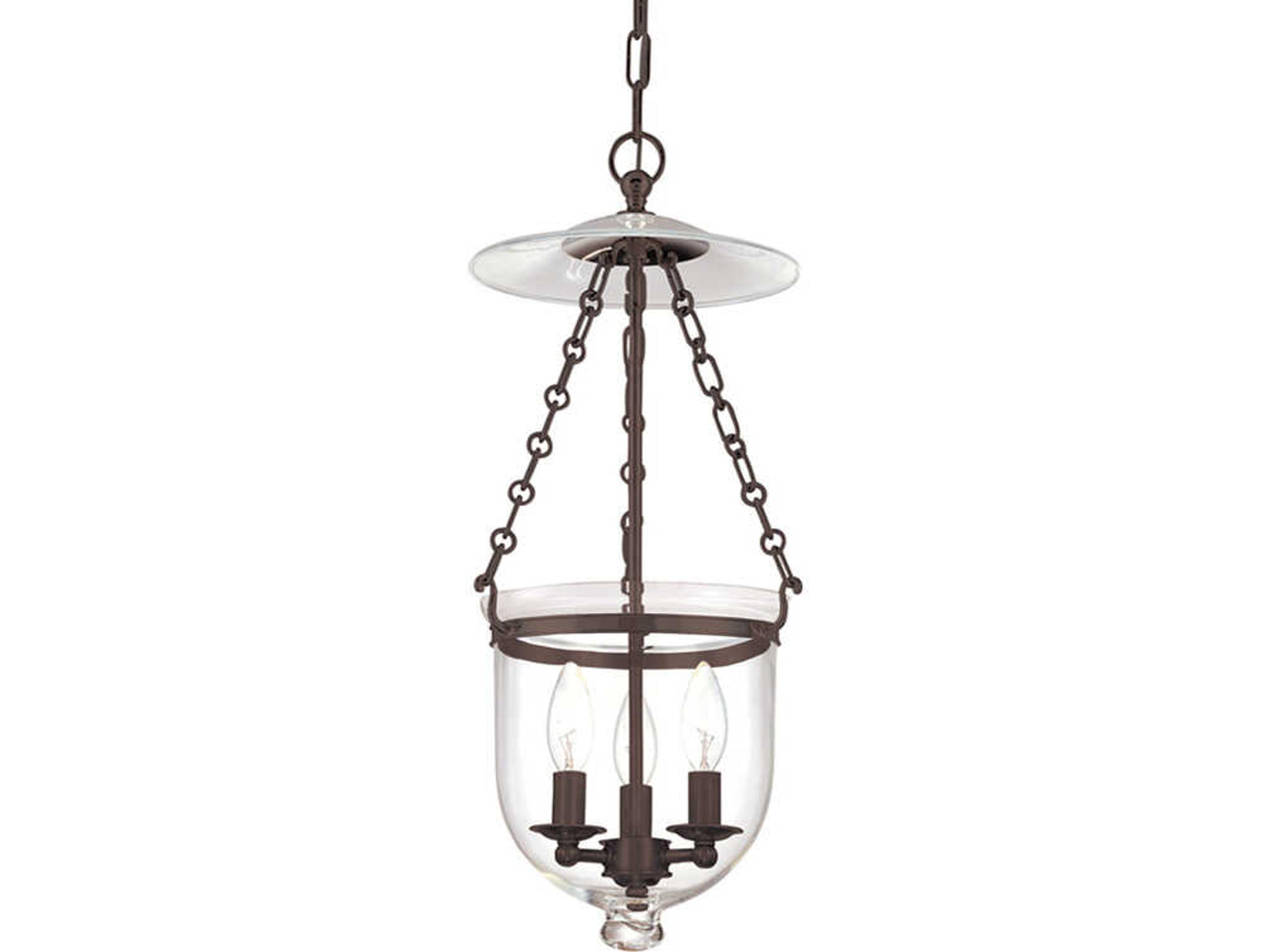 Hampton 3-Light Old Bronze Glass Traditional Mini Pendant