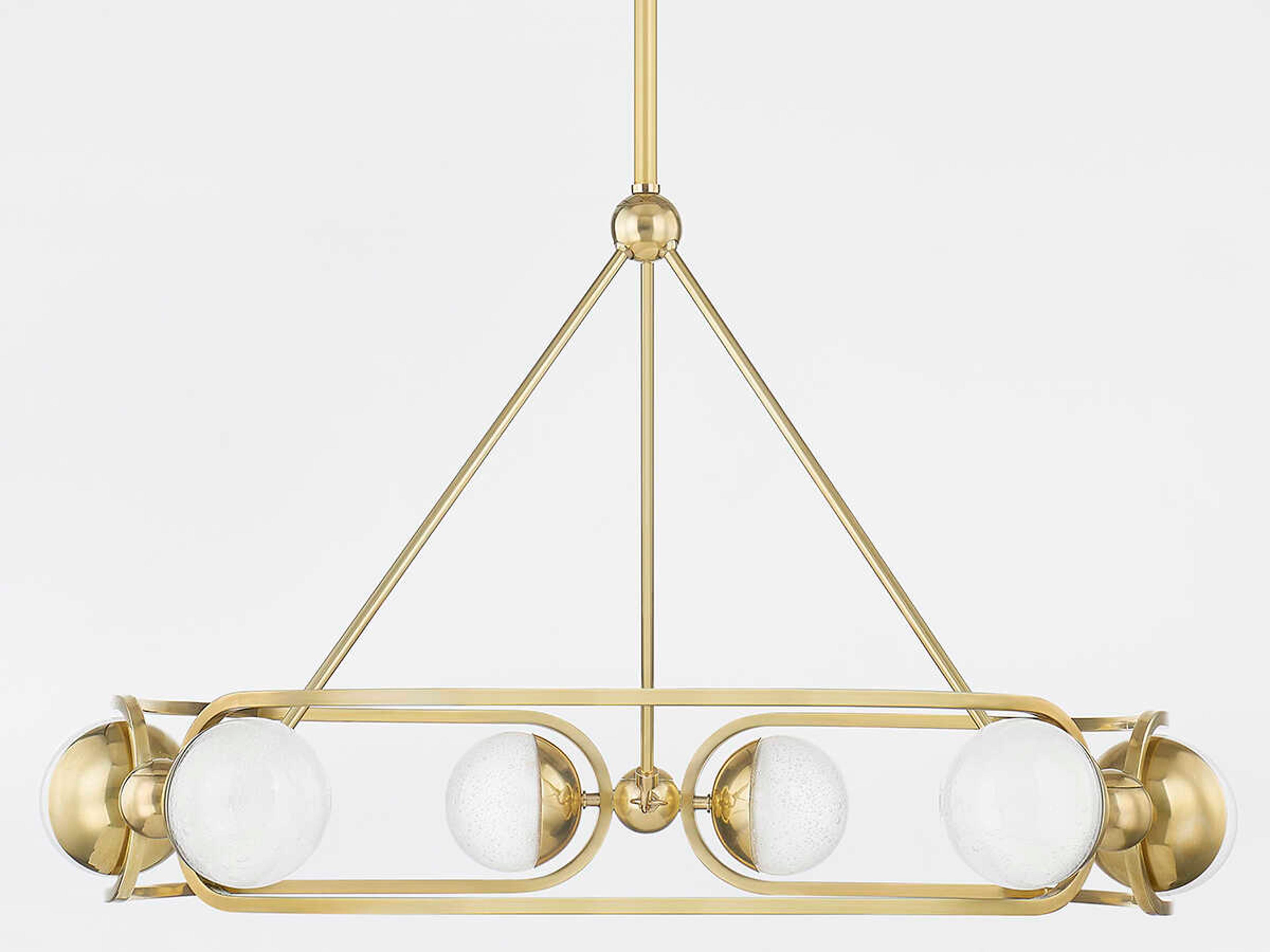 Hudson Valley Hartford 6-Light Aged Brass Glass LED Globe Chandelier