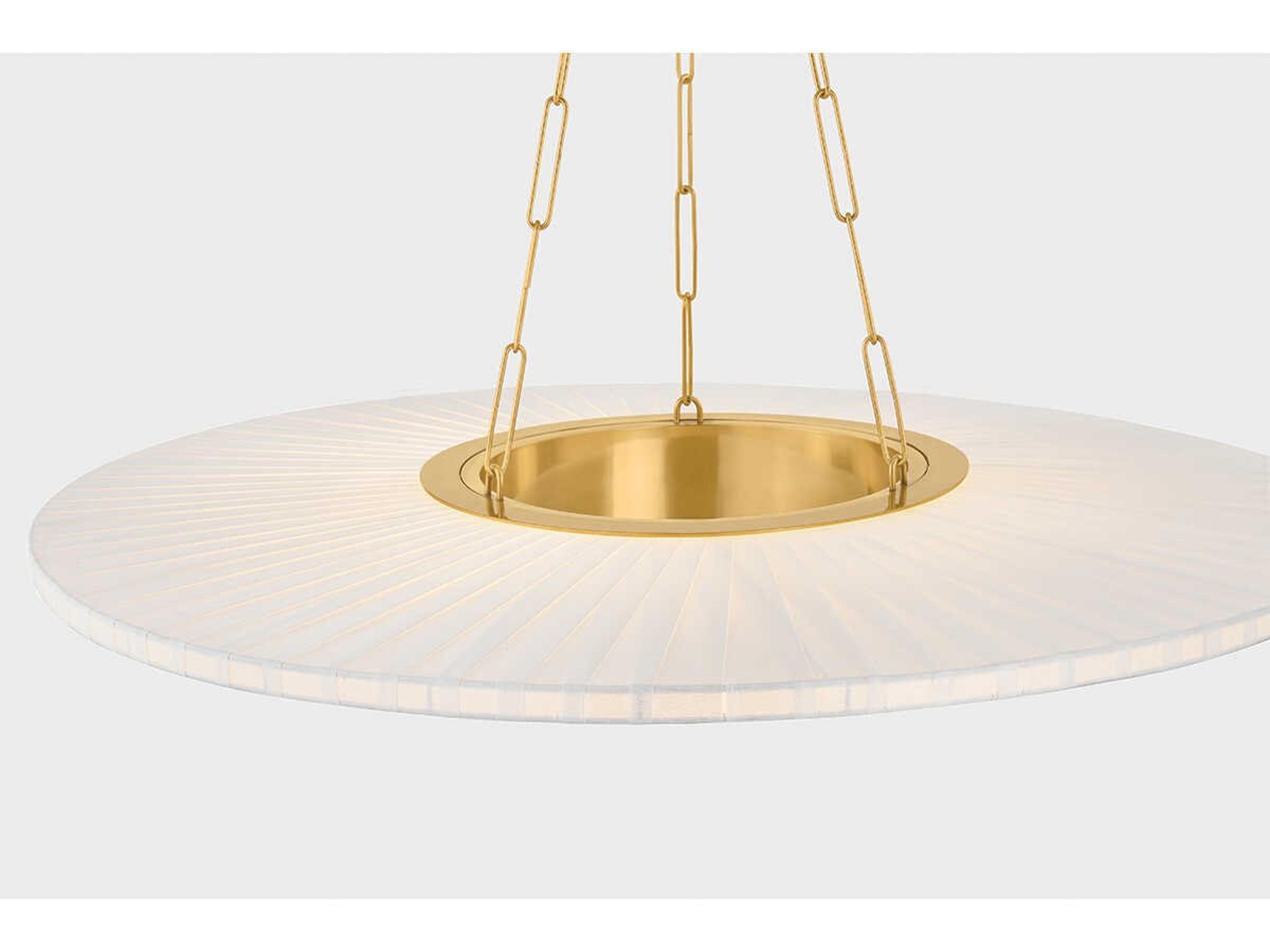 Hudson Valley Prattsburgh 1-Light Aged Brass Round Pendant