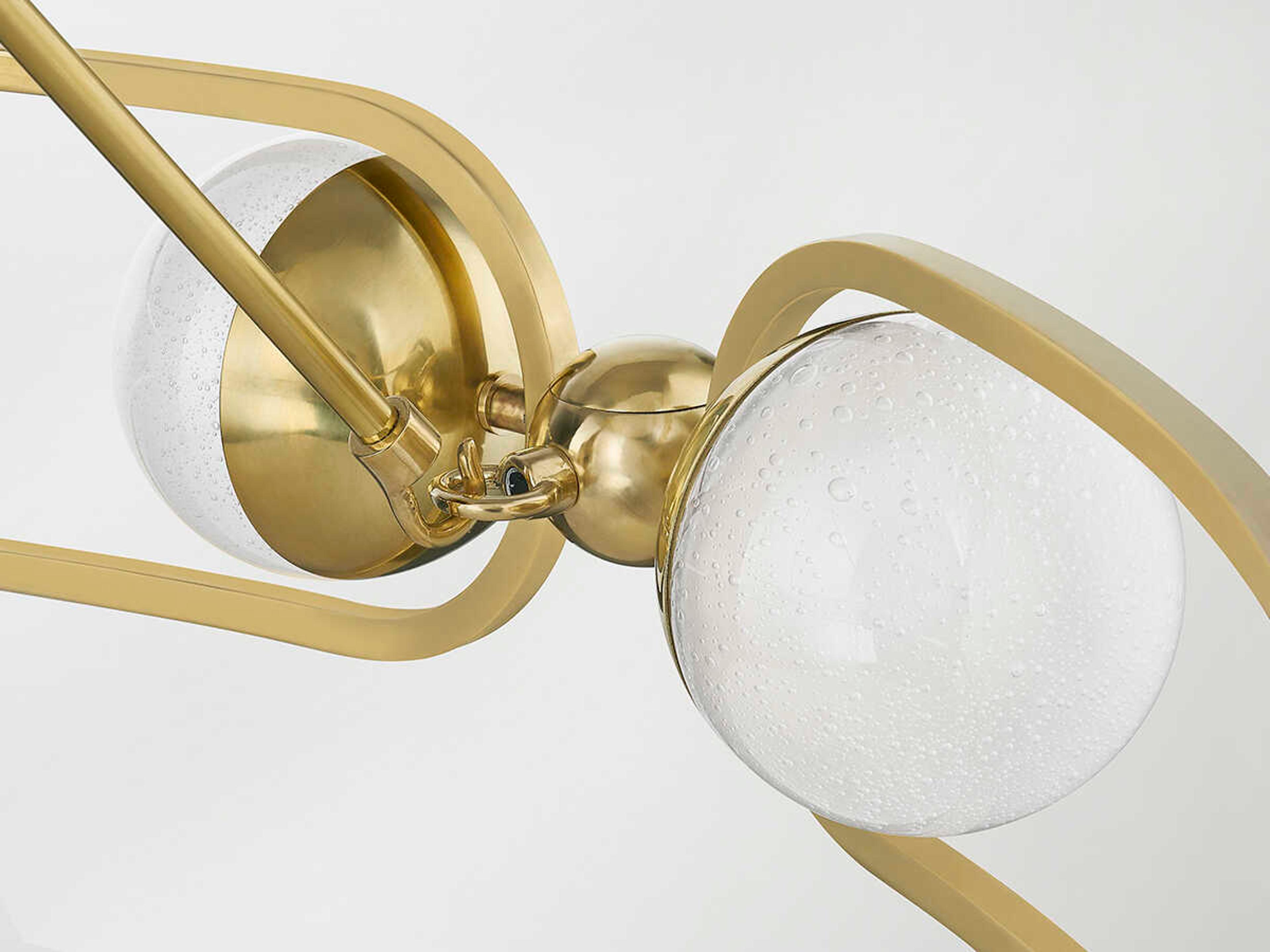 Hudson Valley Hartford 8-Light Aged Brass Glass LED Globe Chandelier