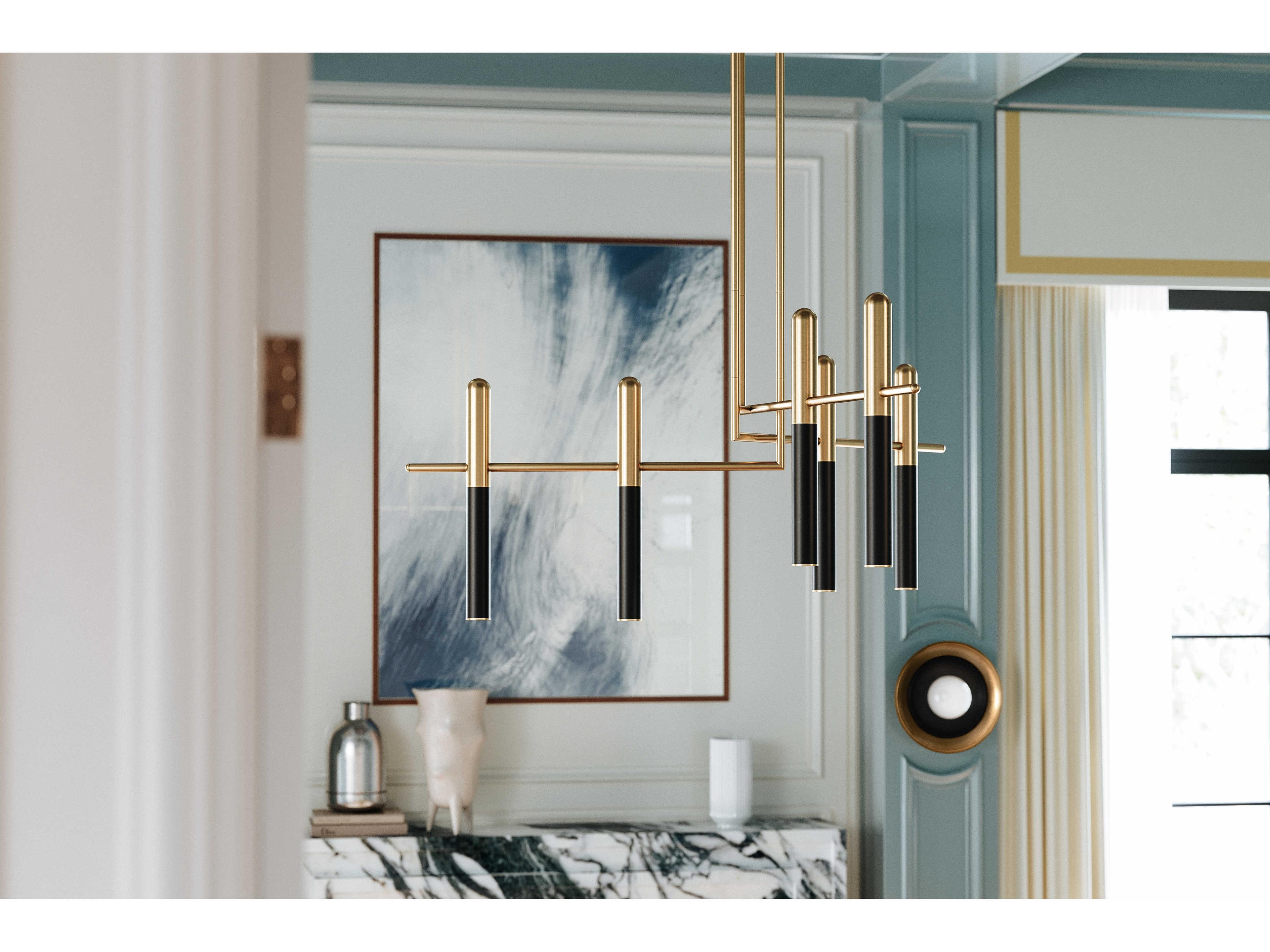 Hudson Valley Thurston 6-Light Aged Old Bronze Clear Glass LED Chandelier