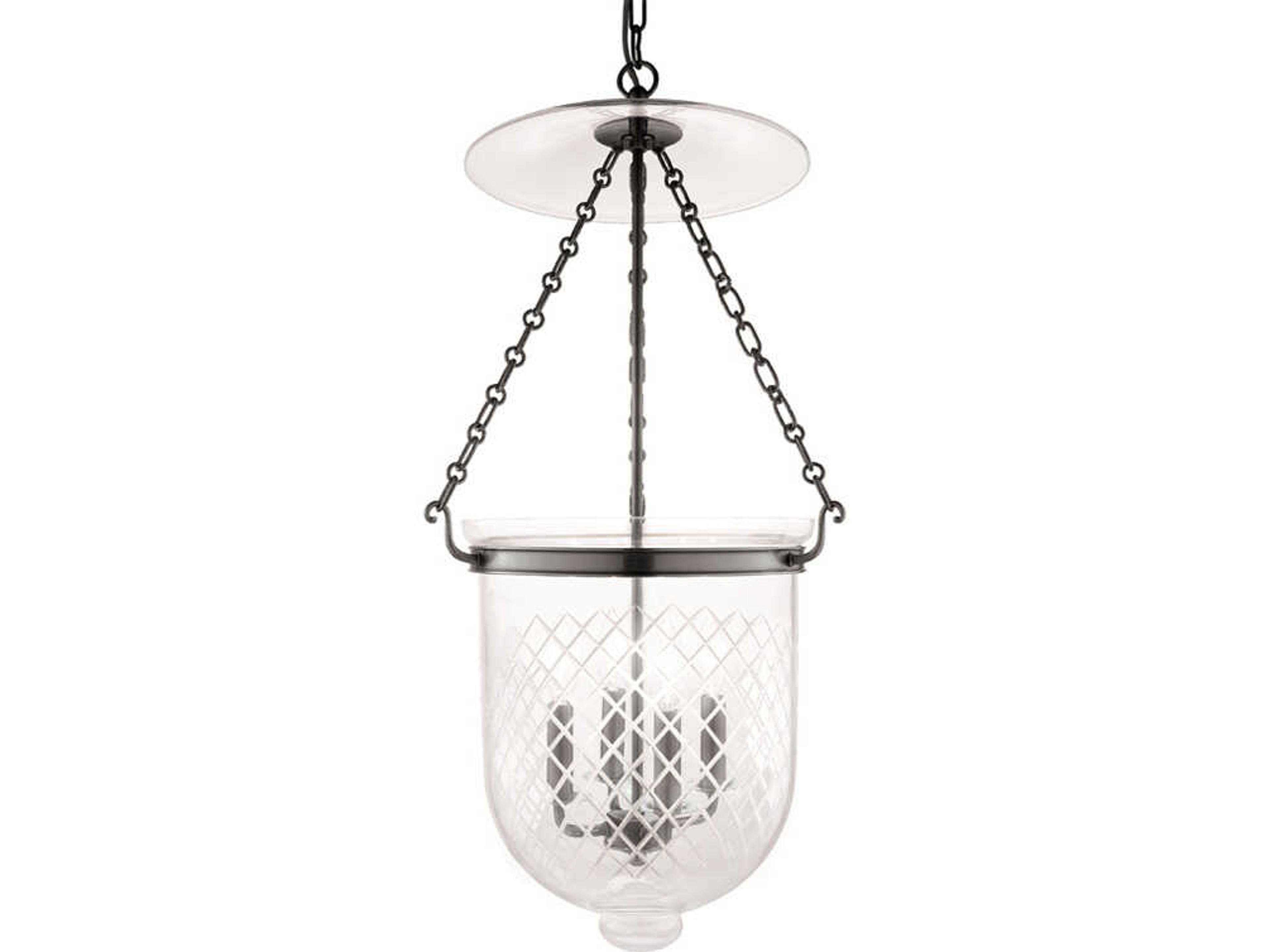 Hampton 4-Light Historic Nickel Glass Traditional Pendant