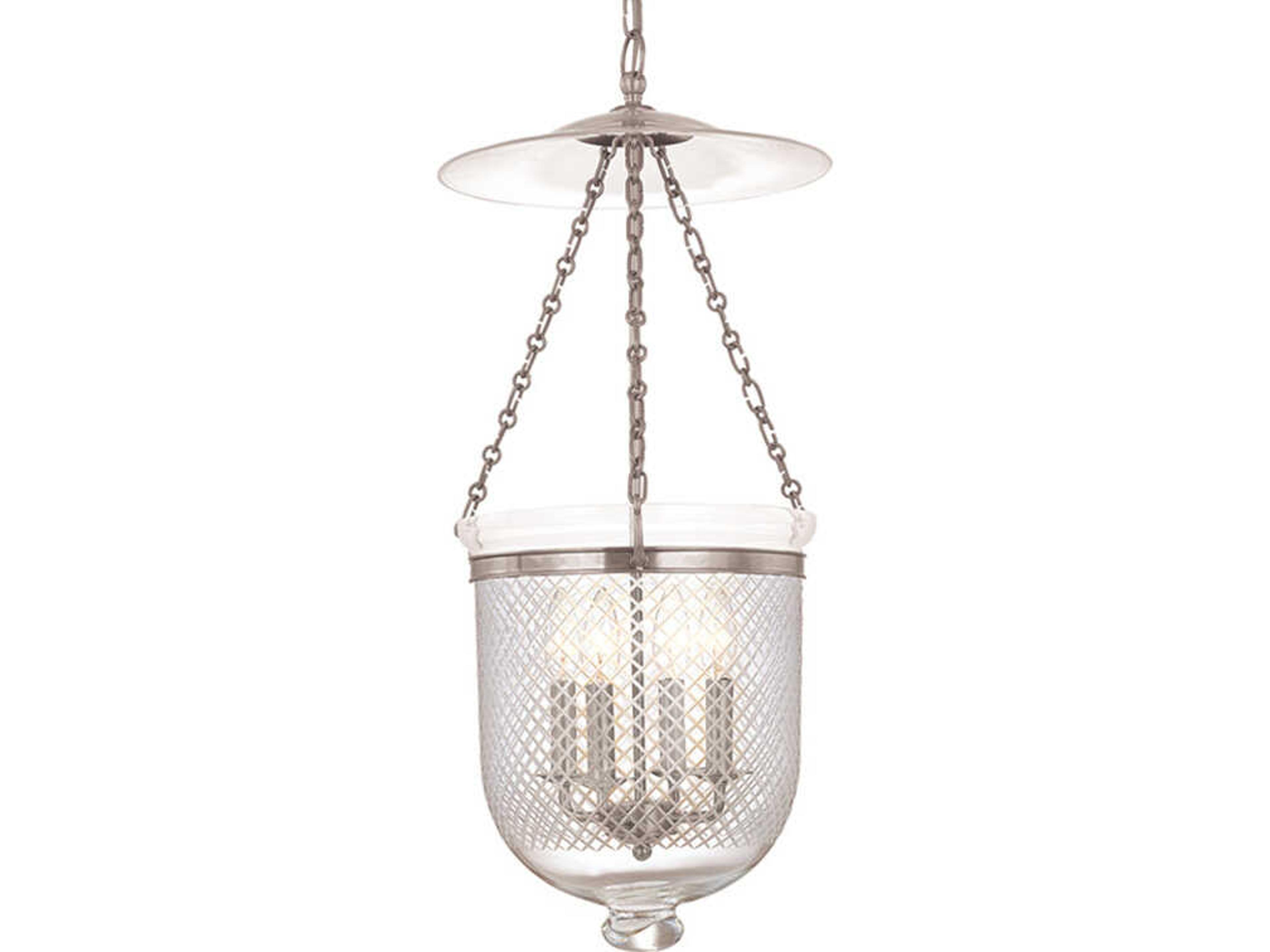 Hampton 4-Light Polished Nickel Glass Traditional Pendant