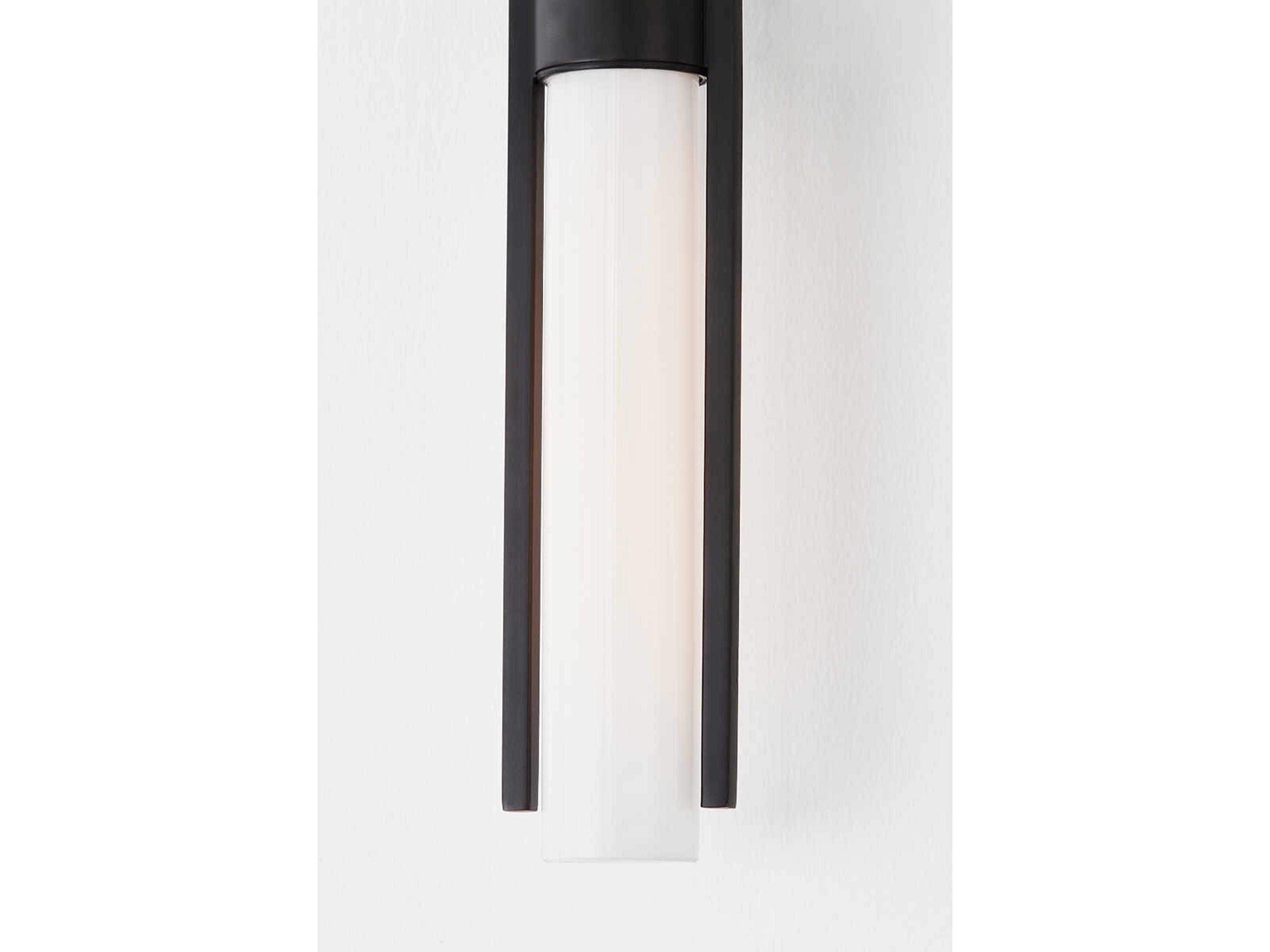 Hudson Valley Bethlehem 1-Light Black Brass Glass Wall Sconce