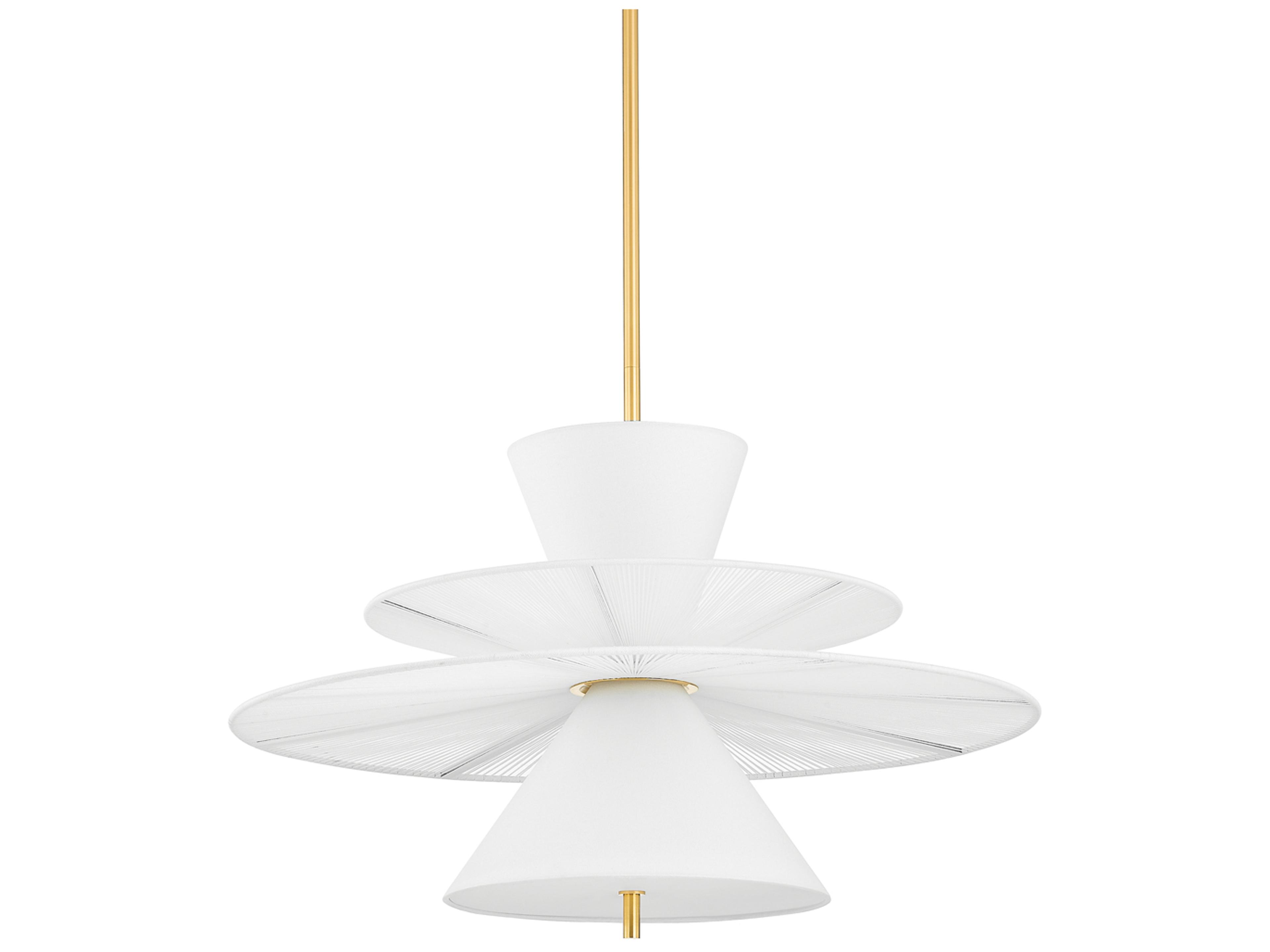 Esperance 2-Light Aged Brass White Geometric Pendant