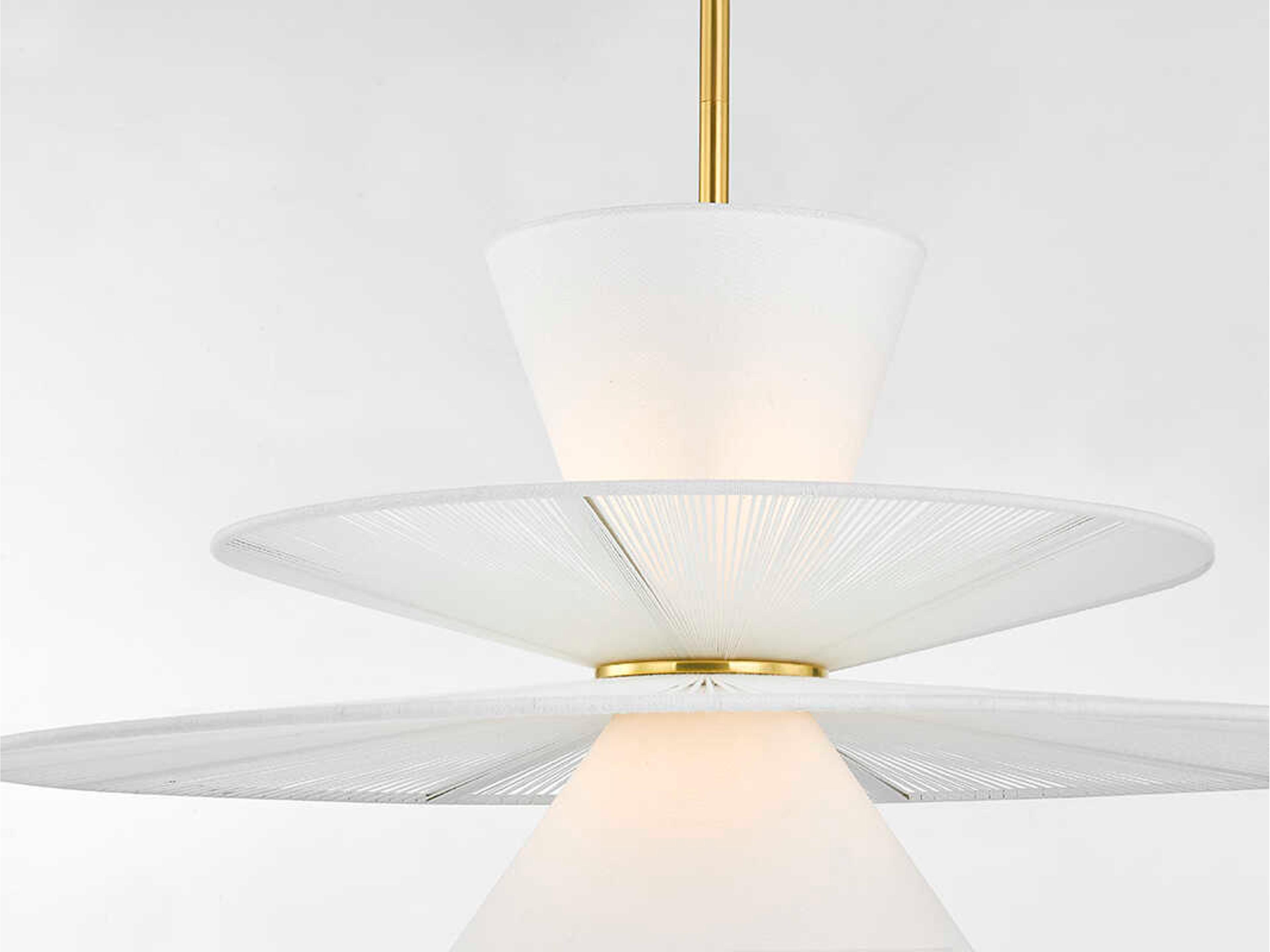 Hudson Valley Esperance 2-Light Aged Brass White Geometric Pendant