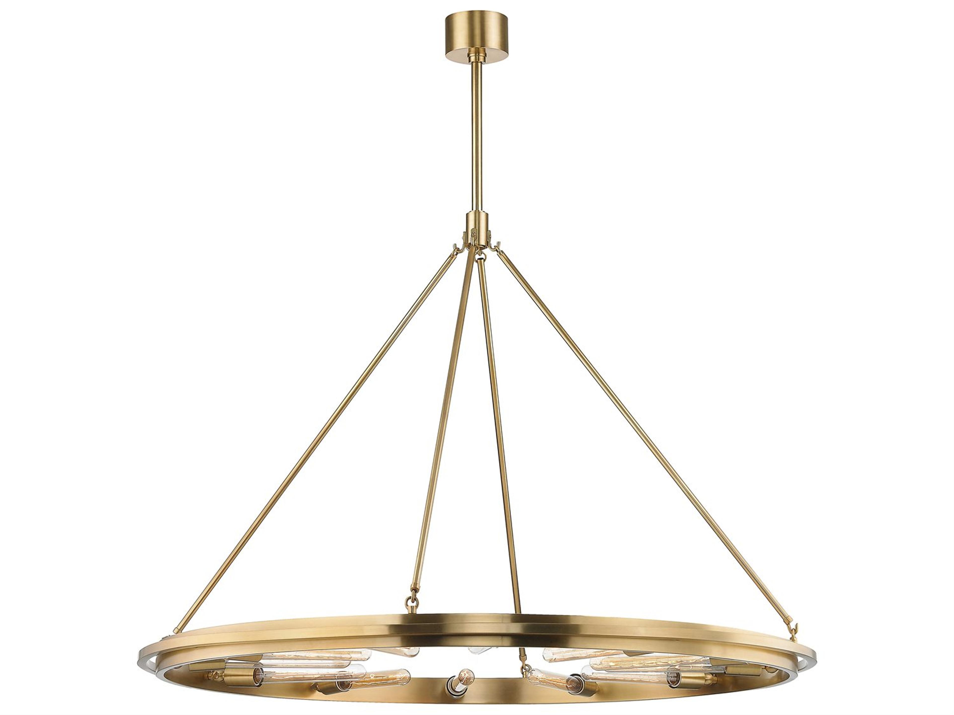 Hudson Valley Chambers 12-Light Aged Brass Round Chandelier