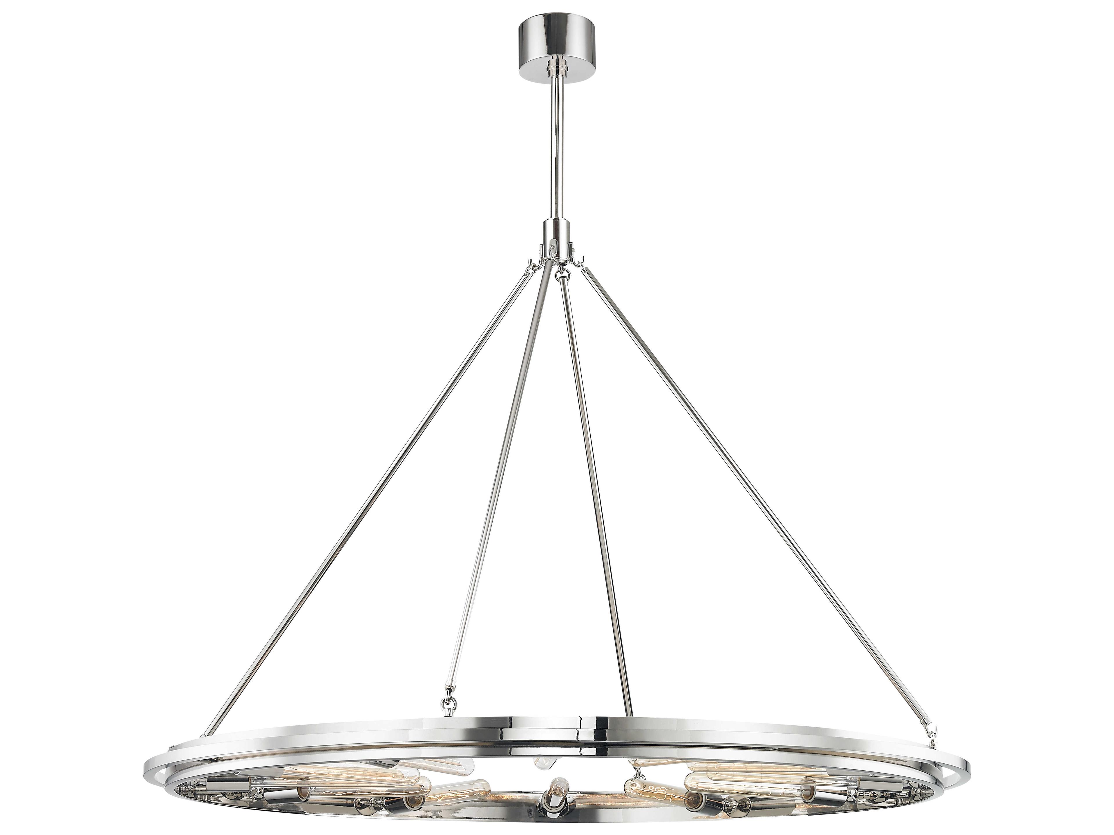 Hudson Valley Chambers 12-Light Polished Nickel Round Chandelier