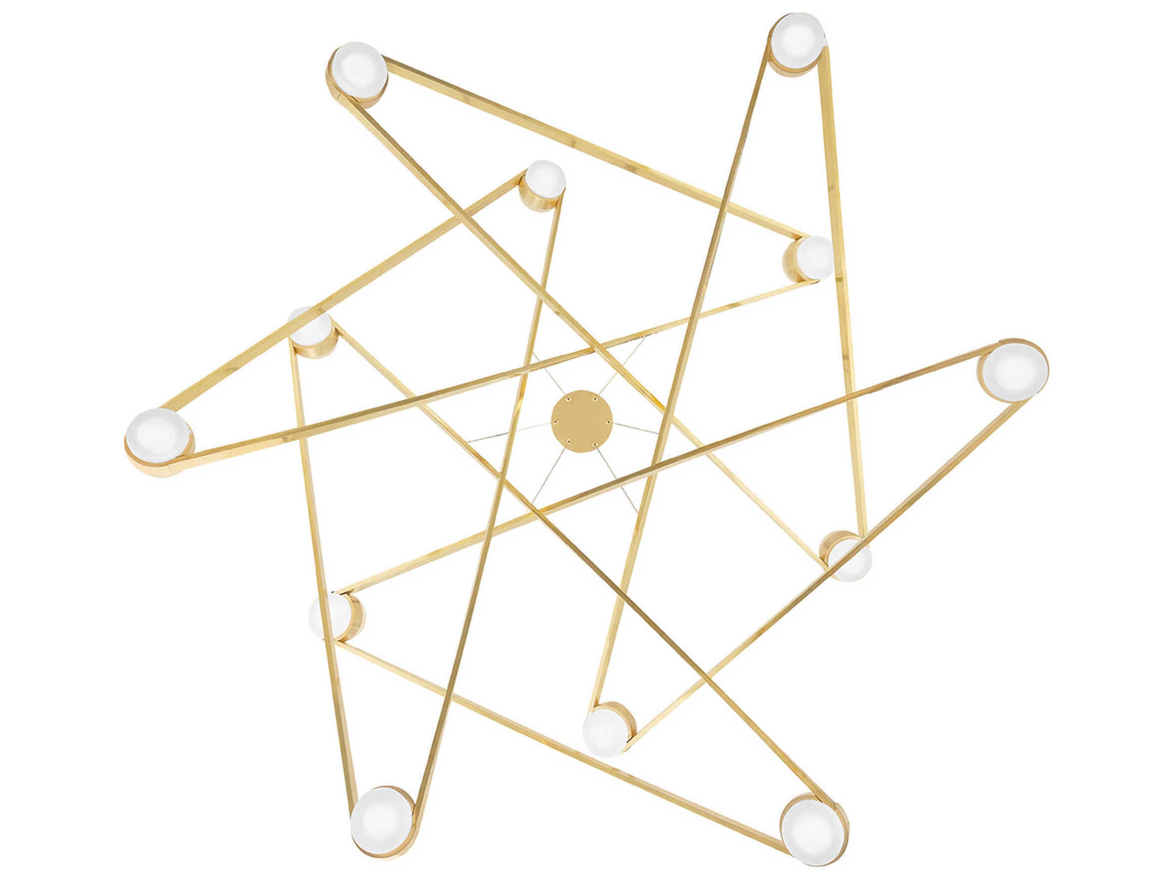 Hudson Valley Orbit 12-Light Aged Brass LED Candelabra Geometric Sputnik Chandelier