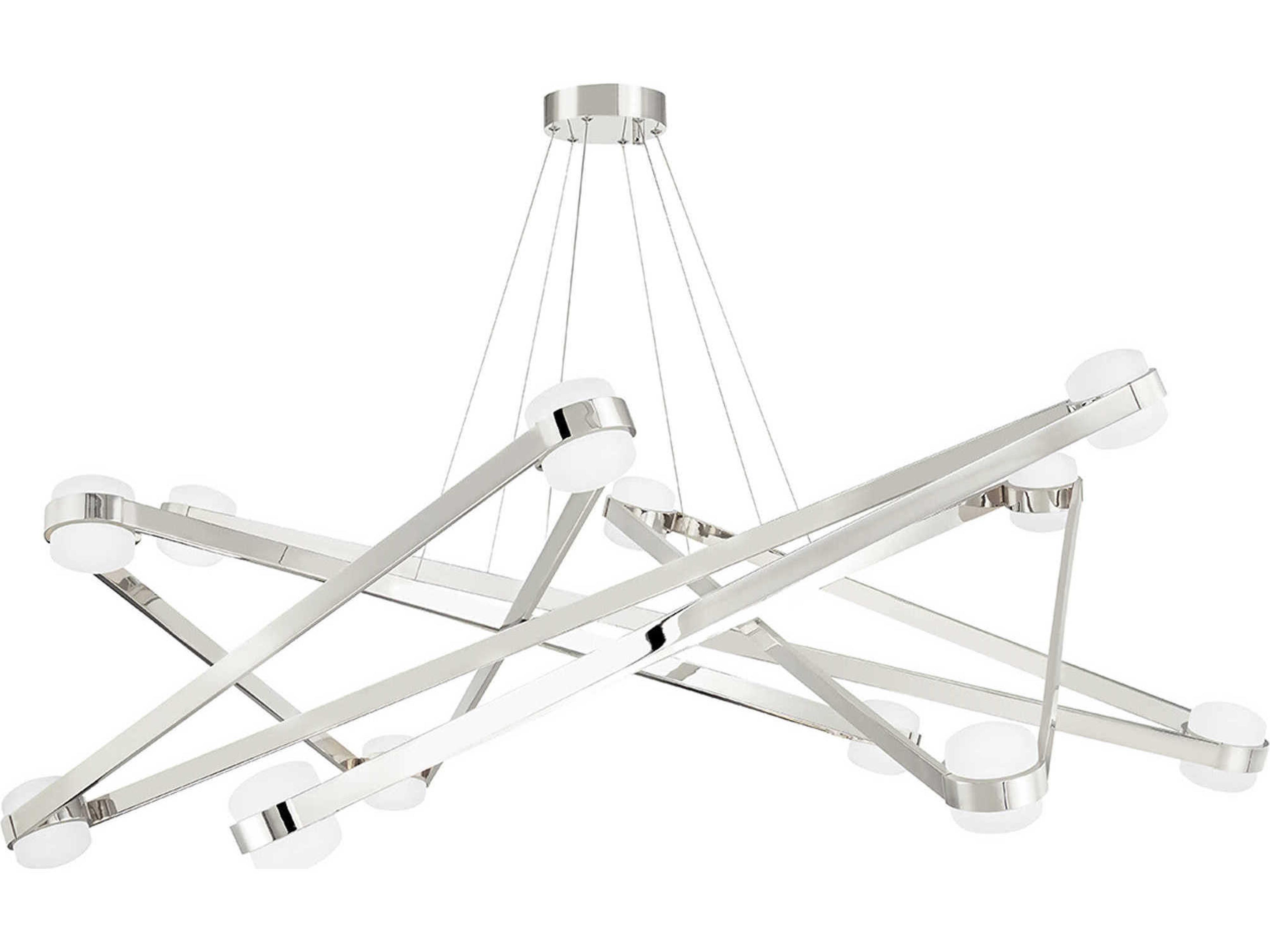 Hudson Valley Orbit 12-Light Polished Nickel LED Candelabra Geometric Sputnik Chandelier