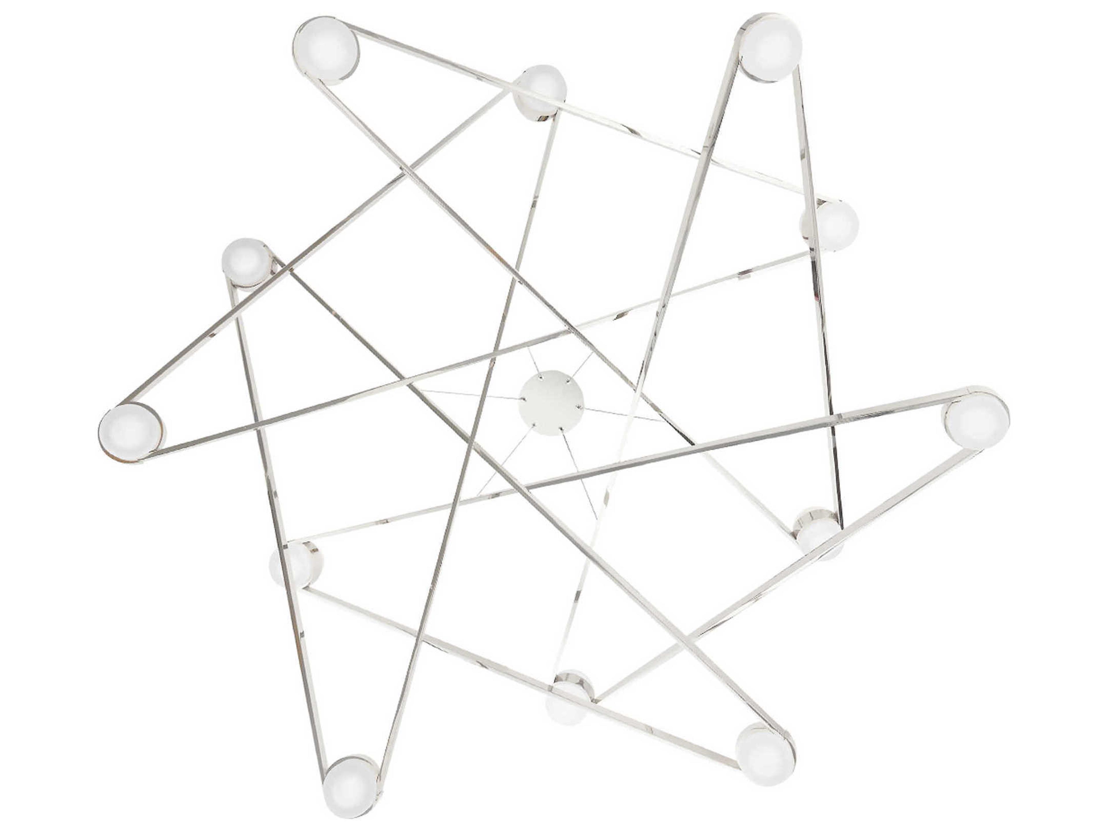 Hudson Valley Orbit 12-Light Polished Nickel LED Candelabra Geometric Sputnik Chandelier
