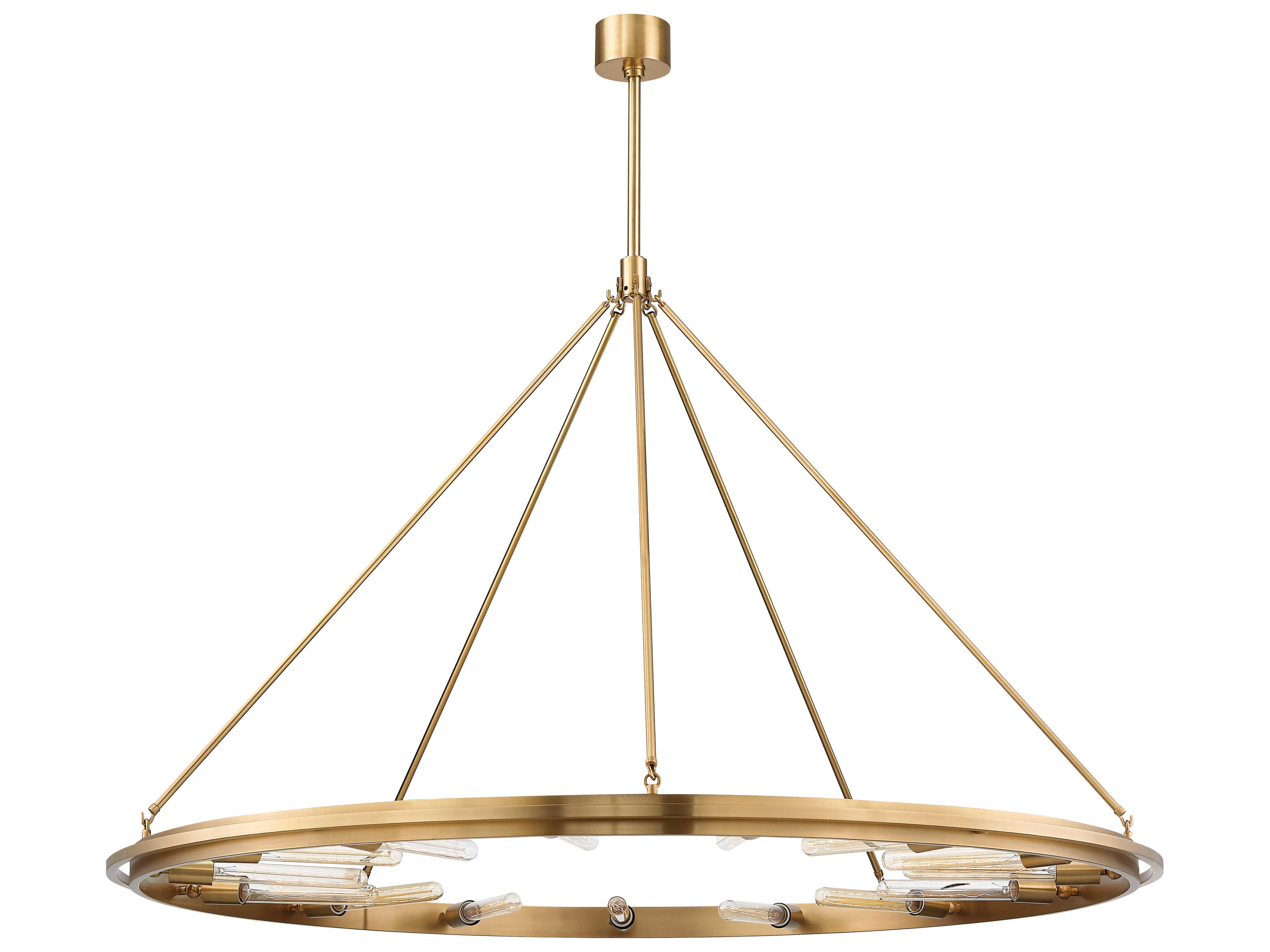 Hudson Valley Chambers 15-Light Aged Brass Round Chandelier