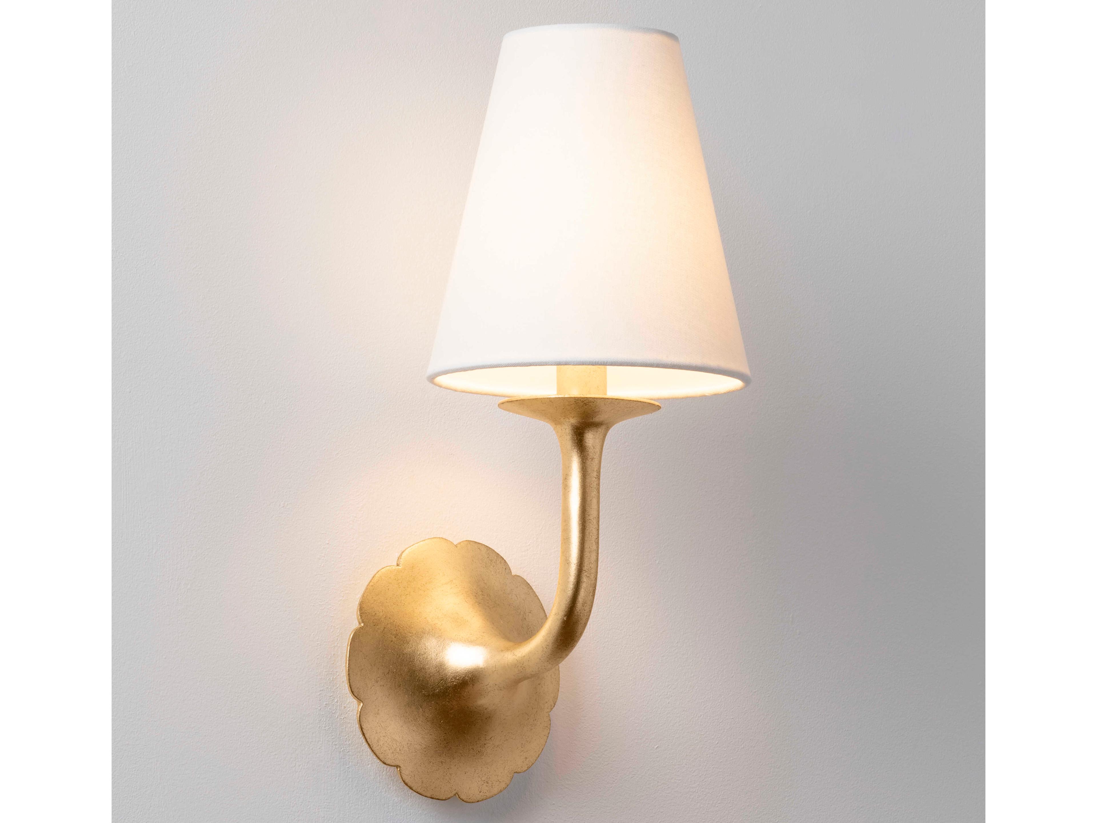 Hudson Valley Winnipeg 1-Light Vintage Gold Leaf Wall Sconce