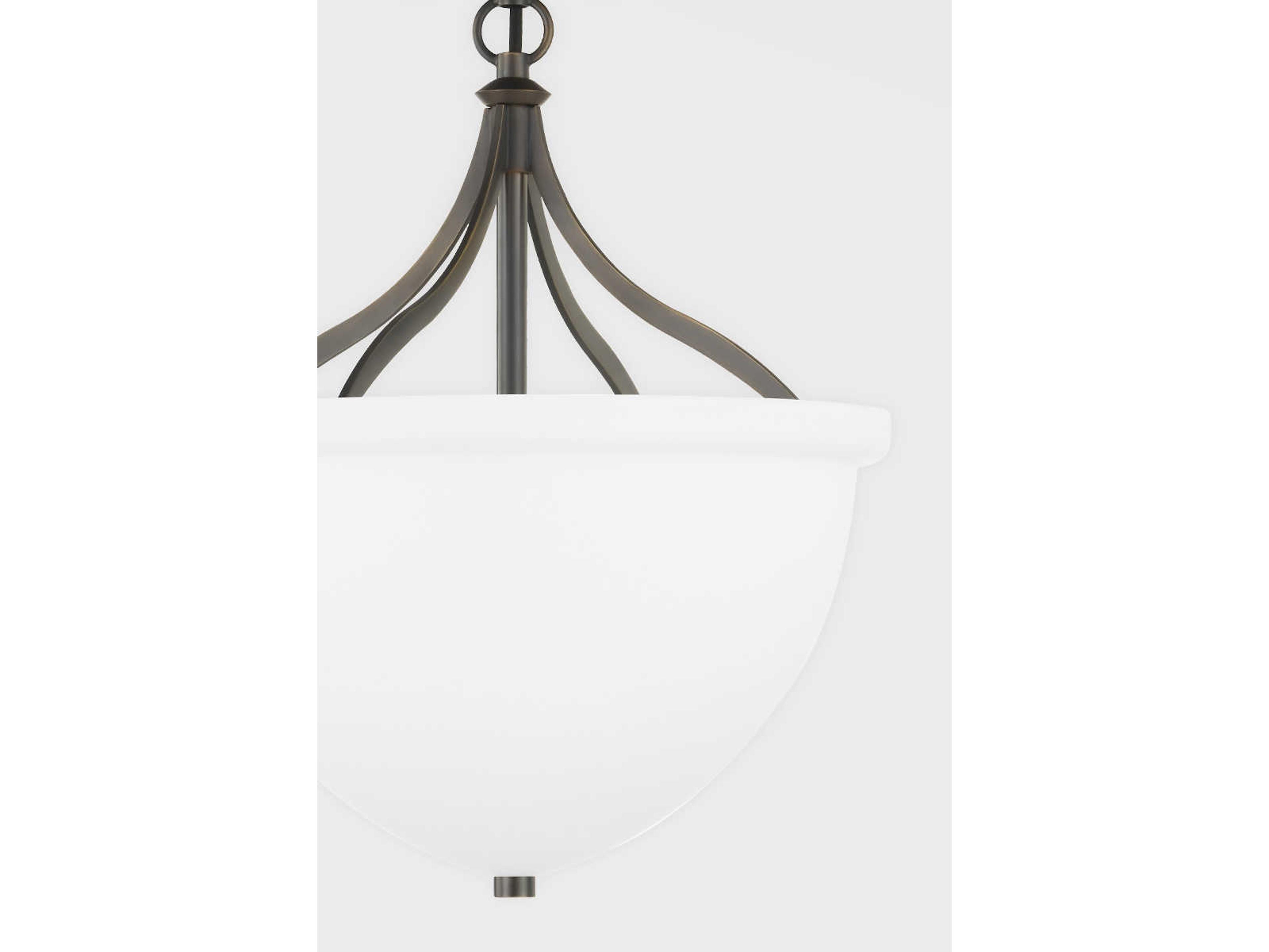 Hudson Valley Browne 1-Light Distressed Bronze Glass Bowl Semi Flush Mount