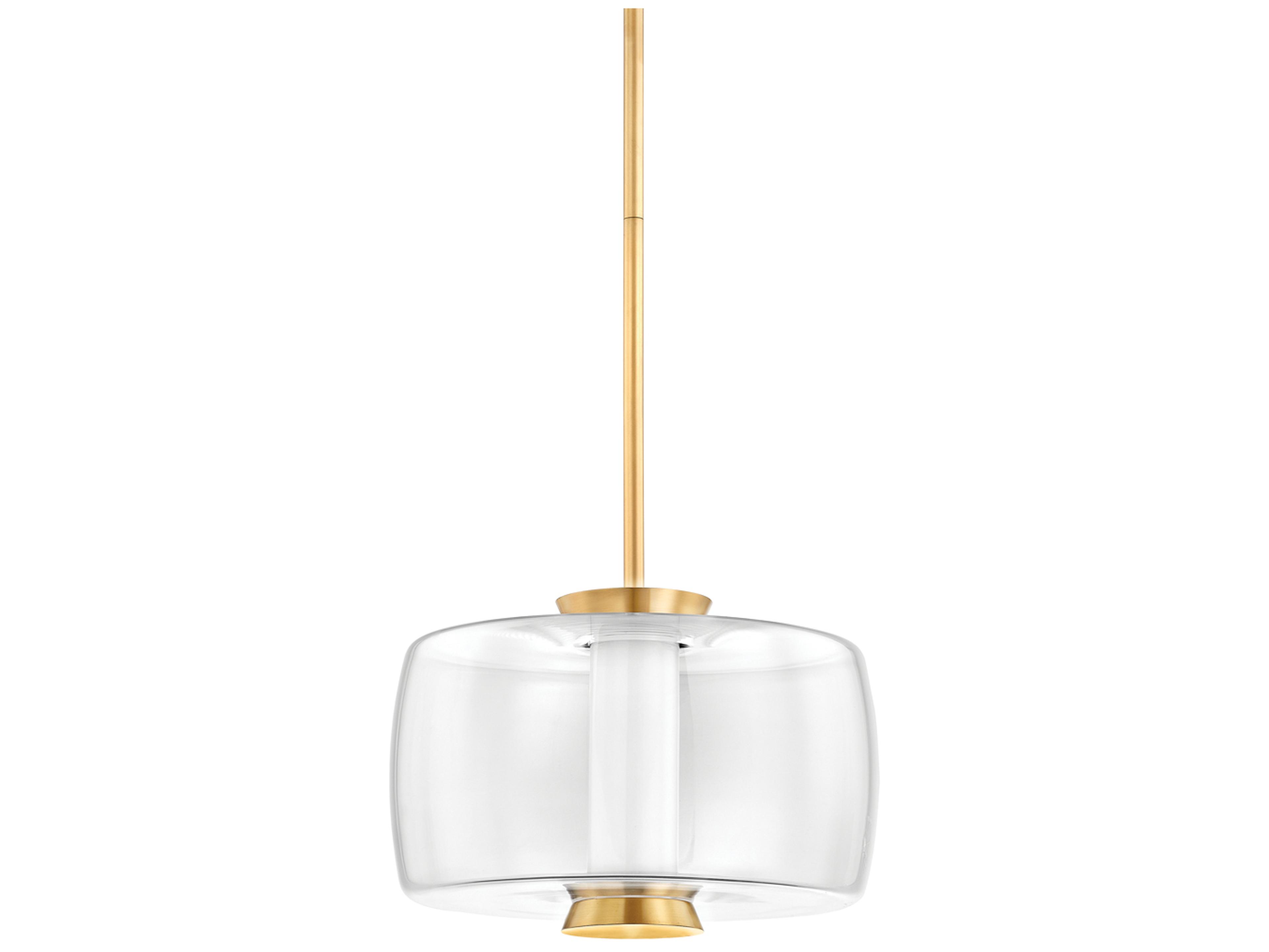 Beau 1-Light Aged Brass Pendant