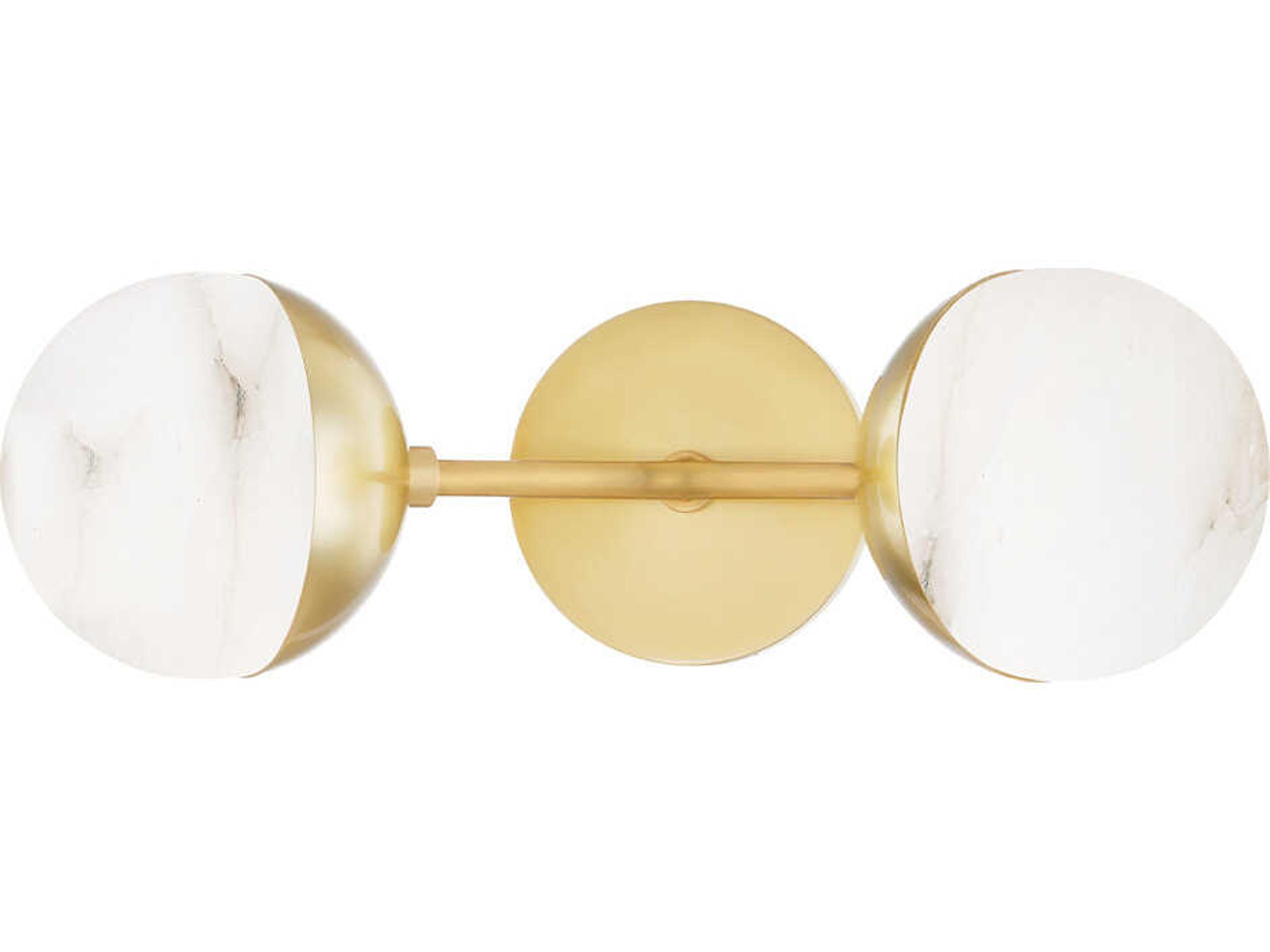 Saratoga 2-Light Aged Brass Glass LED Wall Sconce