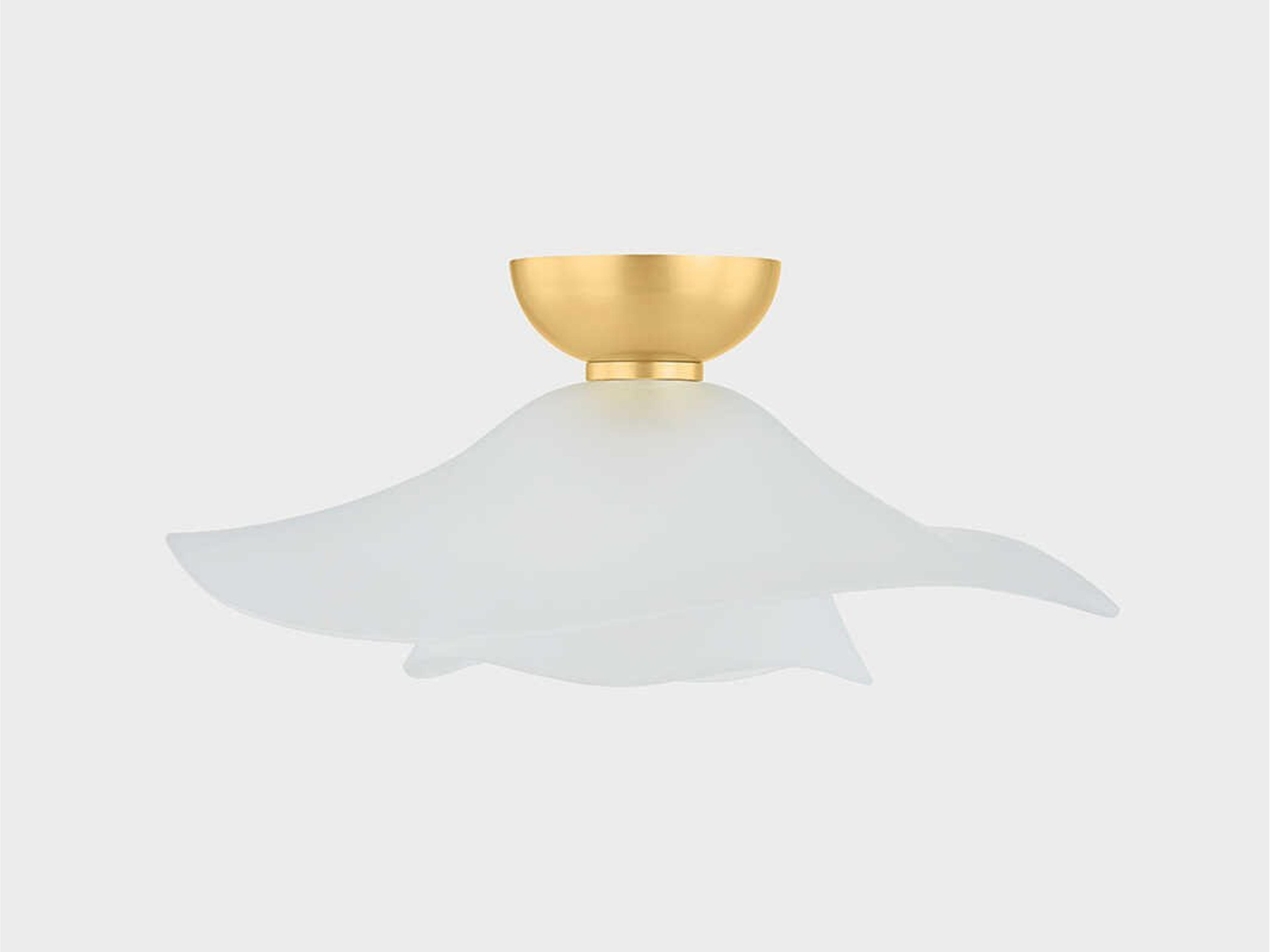 Hudson Valley Netherlee 1-Light Aged Brass Flush Mount