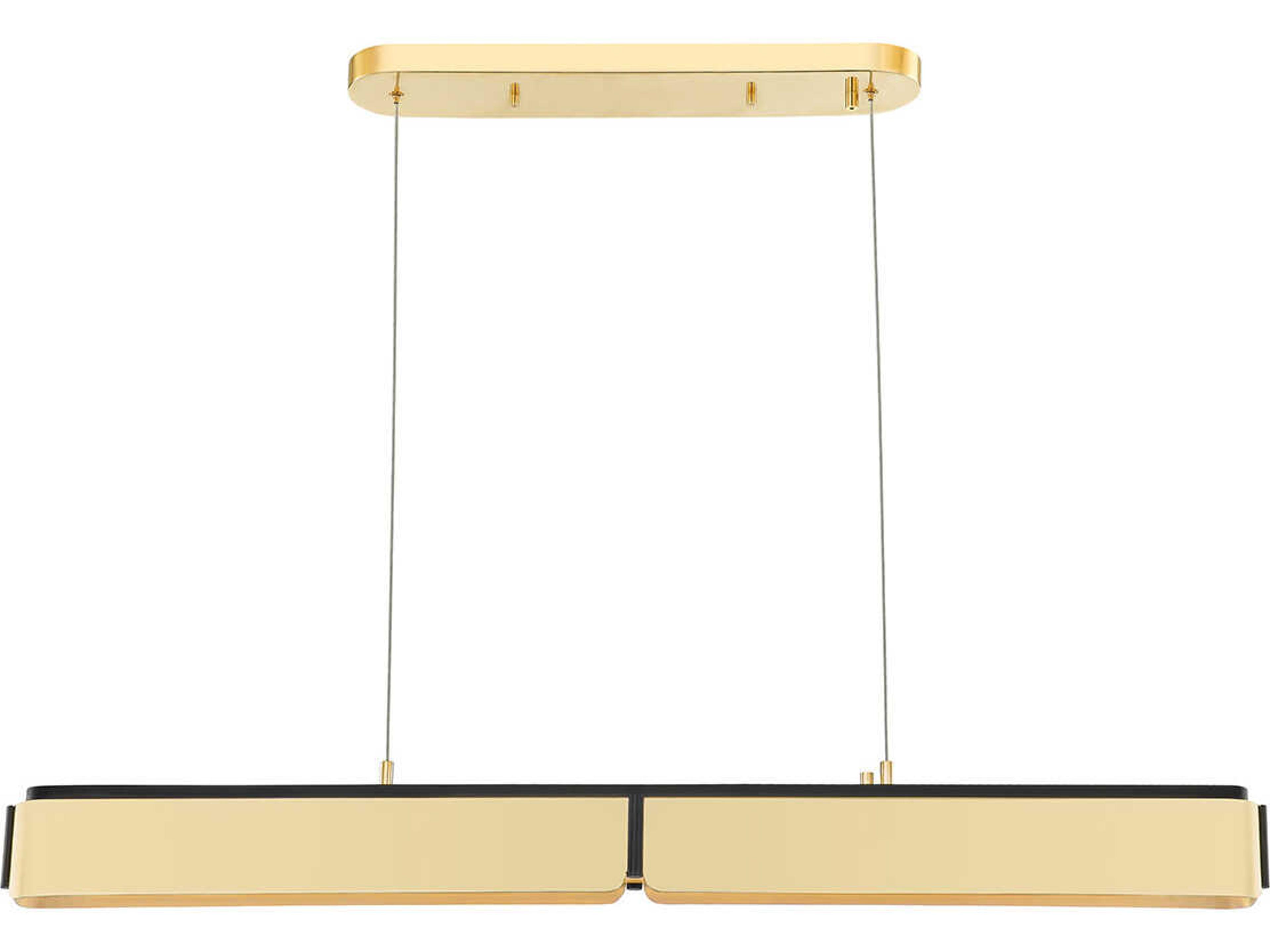 Tribeca Aged Brass Black LED Linear Island Pendant
