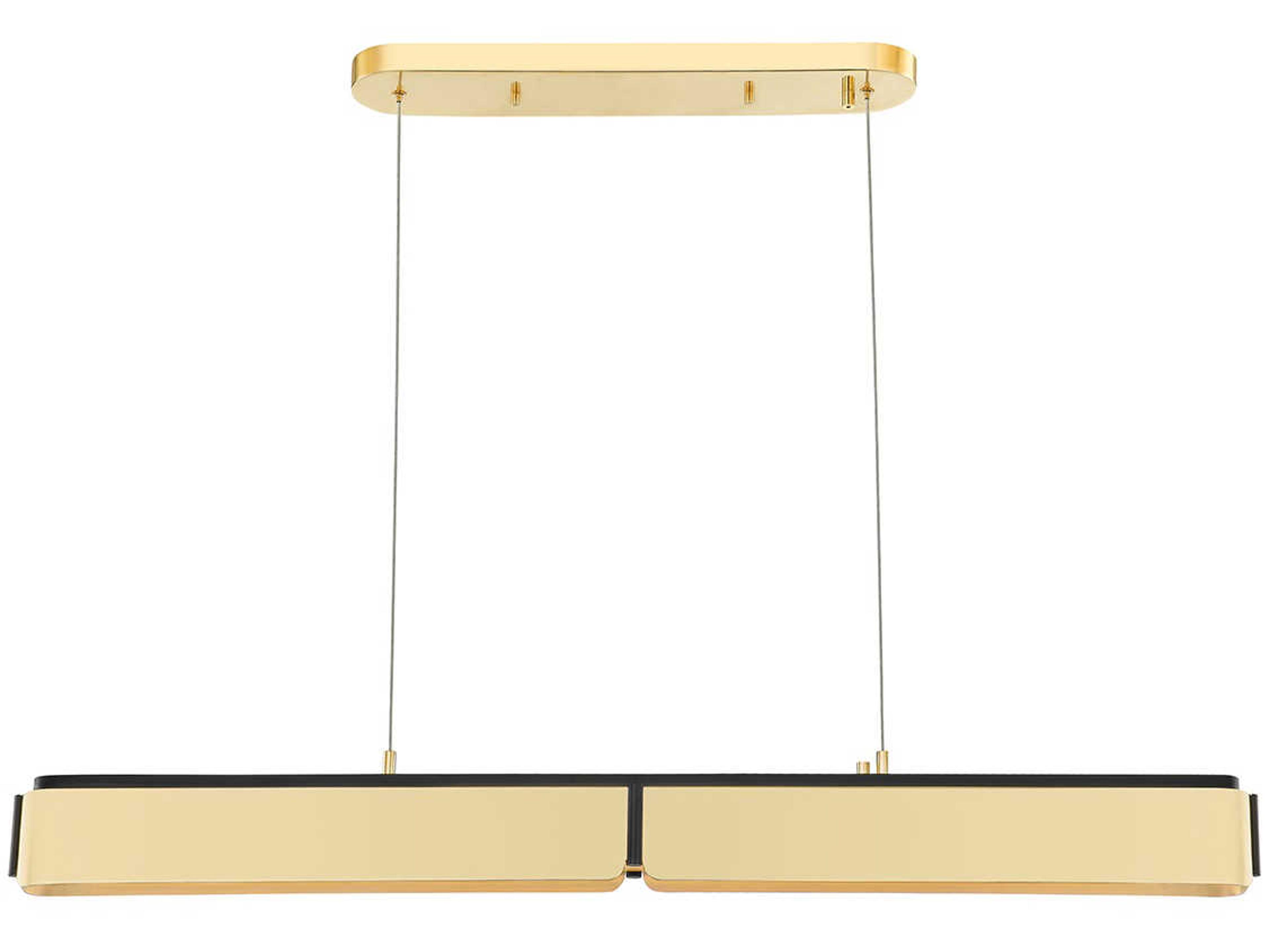 Hudson Valley Tribeca Aged Brass Black LED Linear Island Pendant
