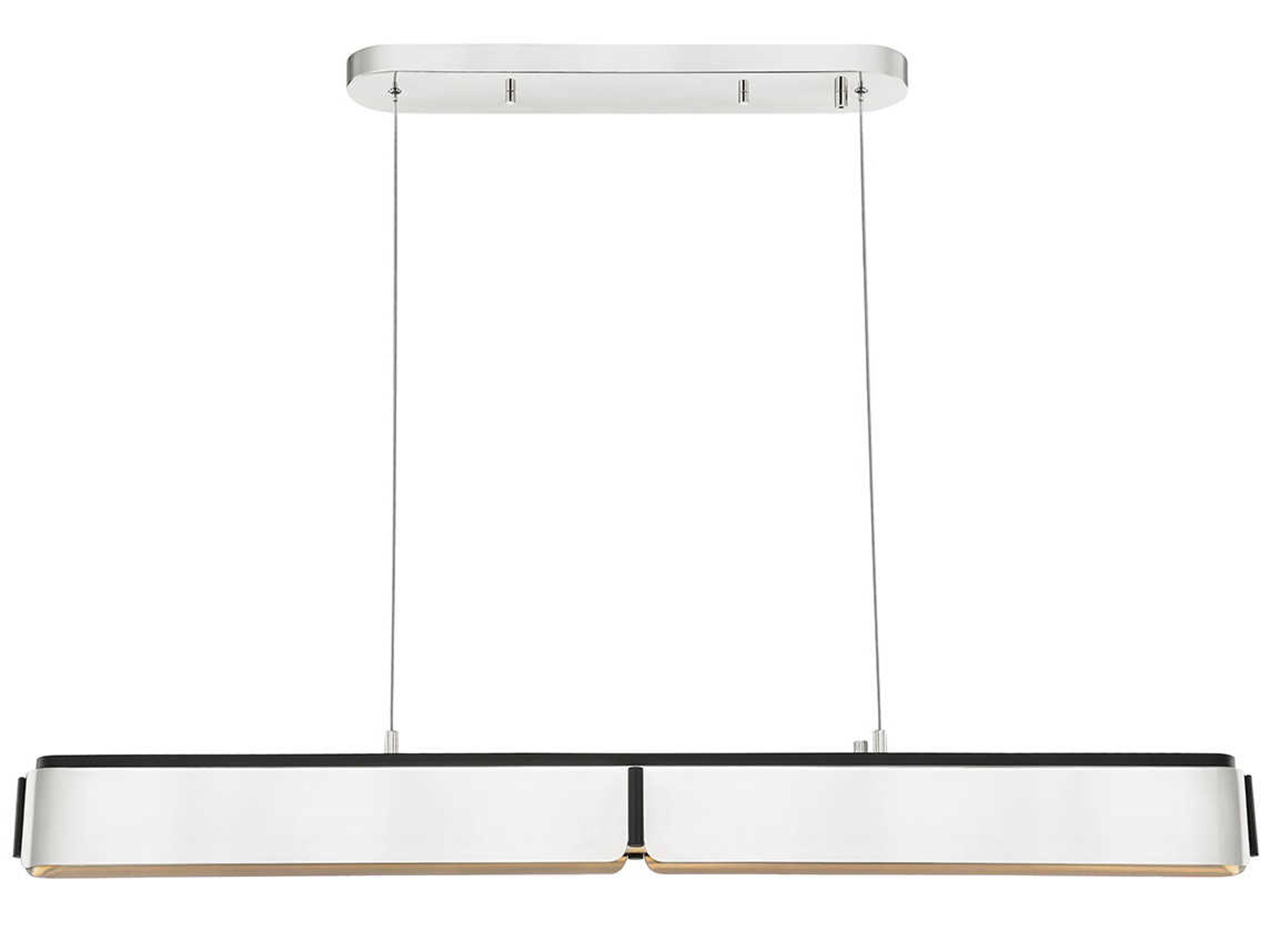 Hudson Valley Tribeca Burnished Nickel Black LED Linear Island Pendant