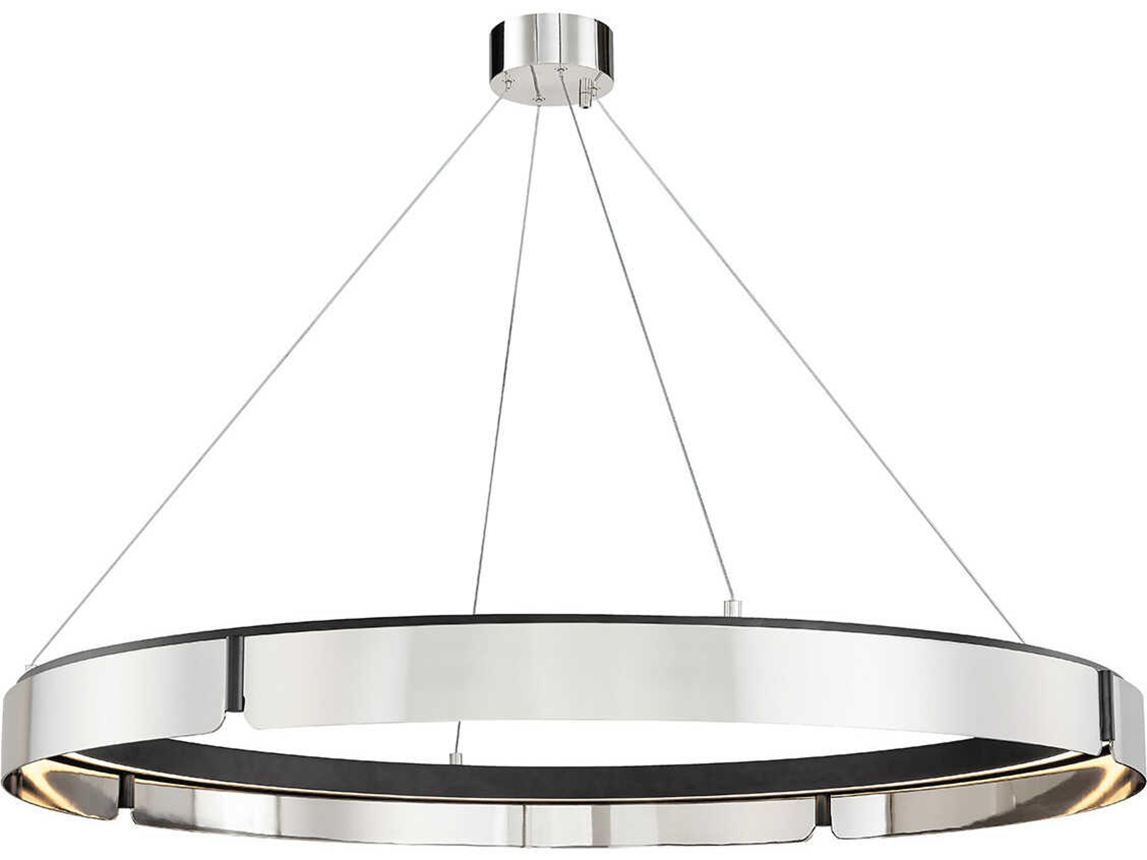 Tribeca Burnished Nickel Black LED Round Pendant