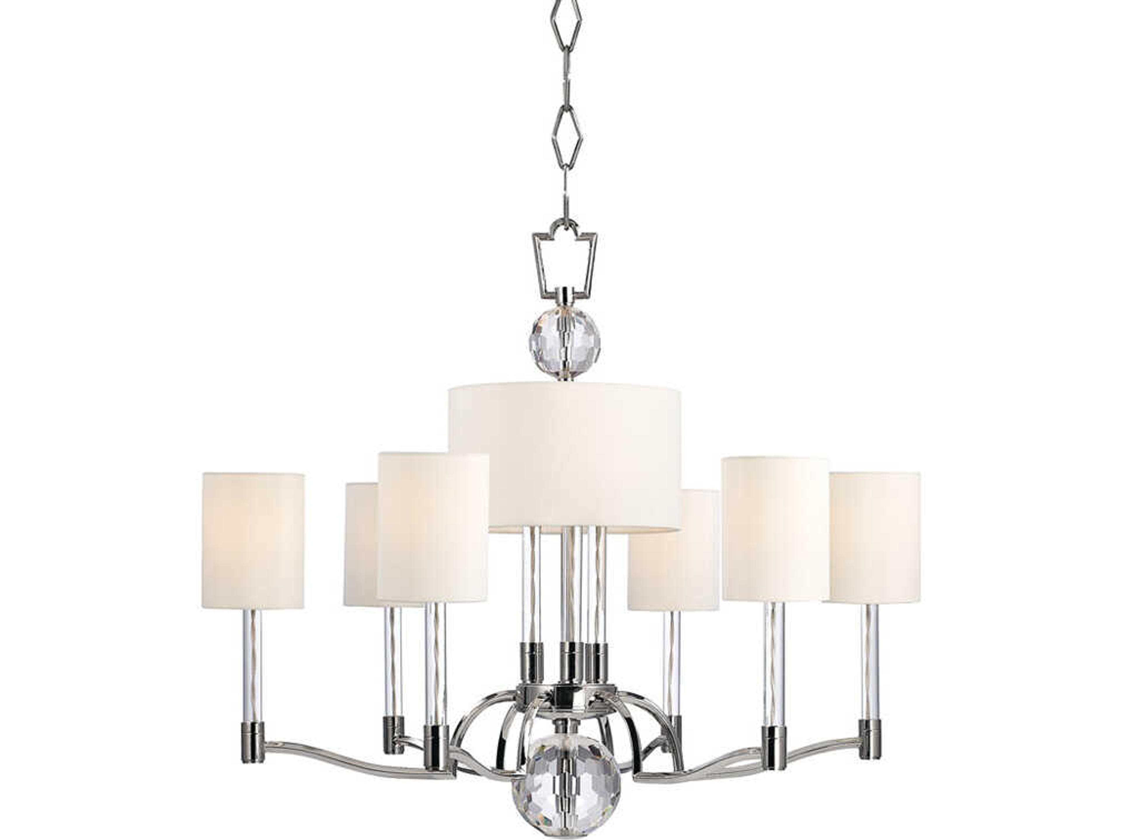 Waterloo 9-Light Polished Nickel Crystal Candelabra Chandelier