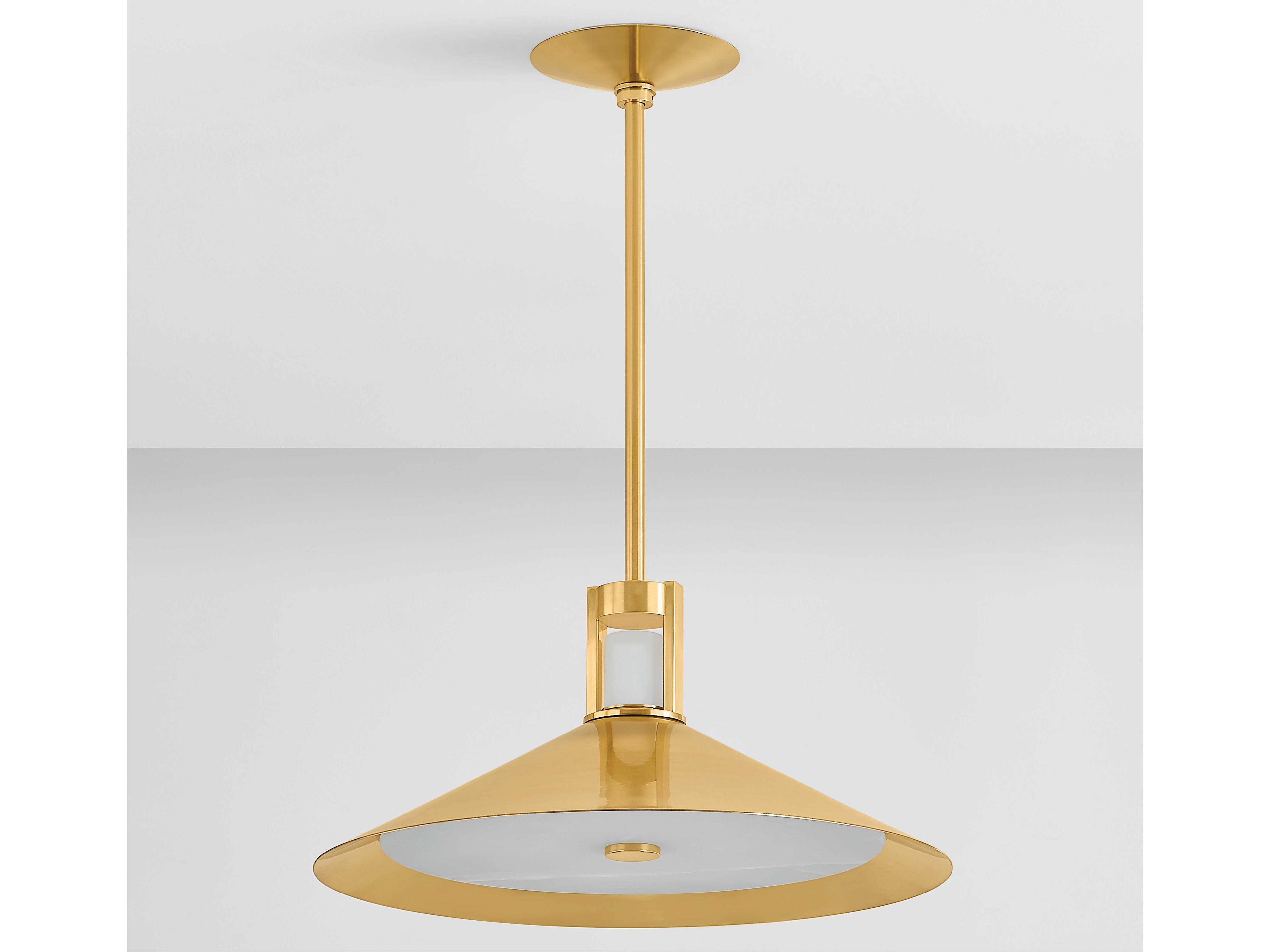 Hudson Valley Clermont 2-Light Aged Brass Pendant